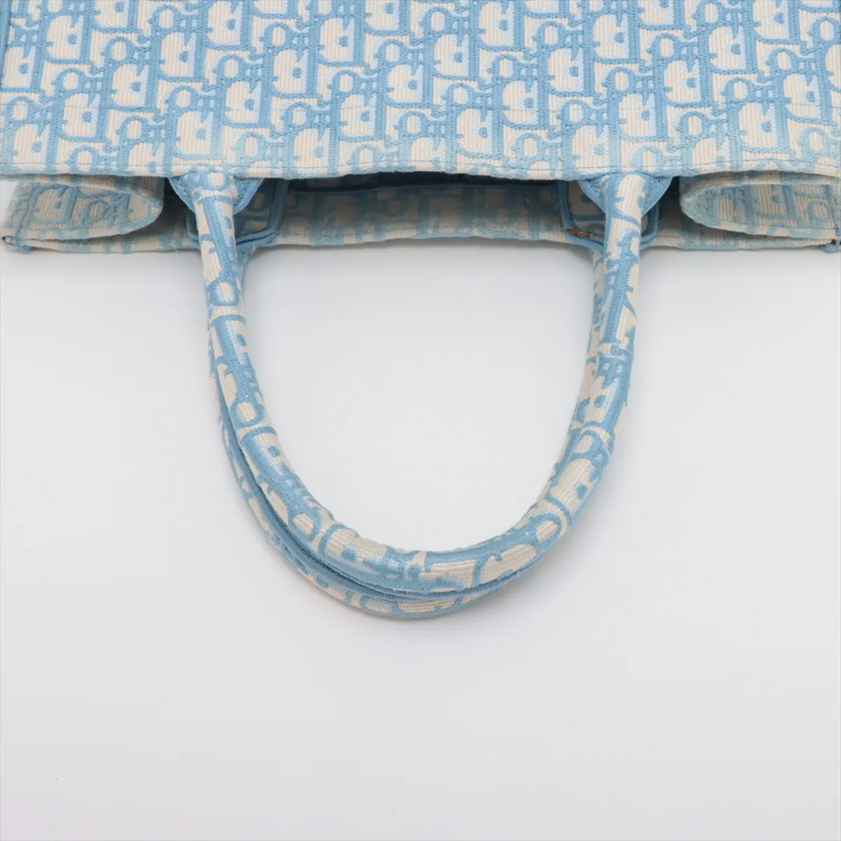 Oblique Book Tote Medium Canvas Tote Bag Blue — view 5