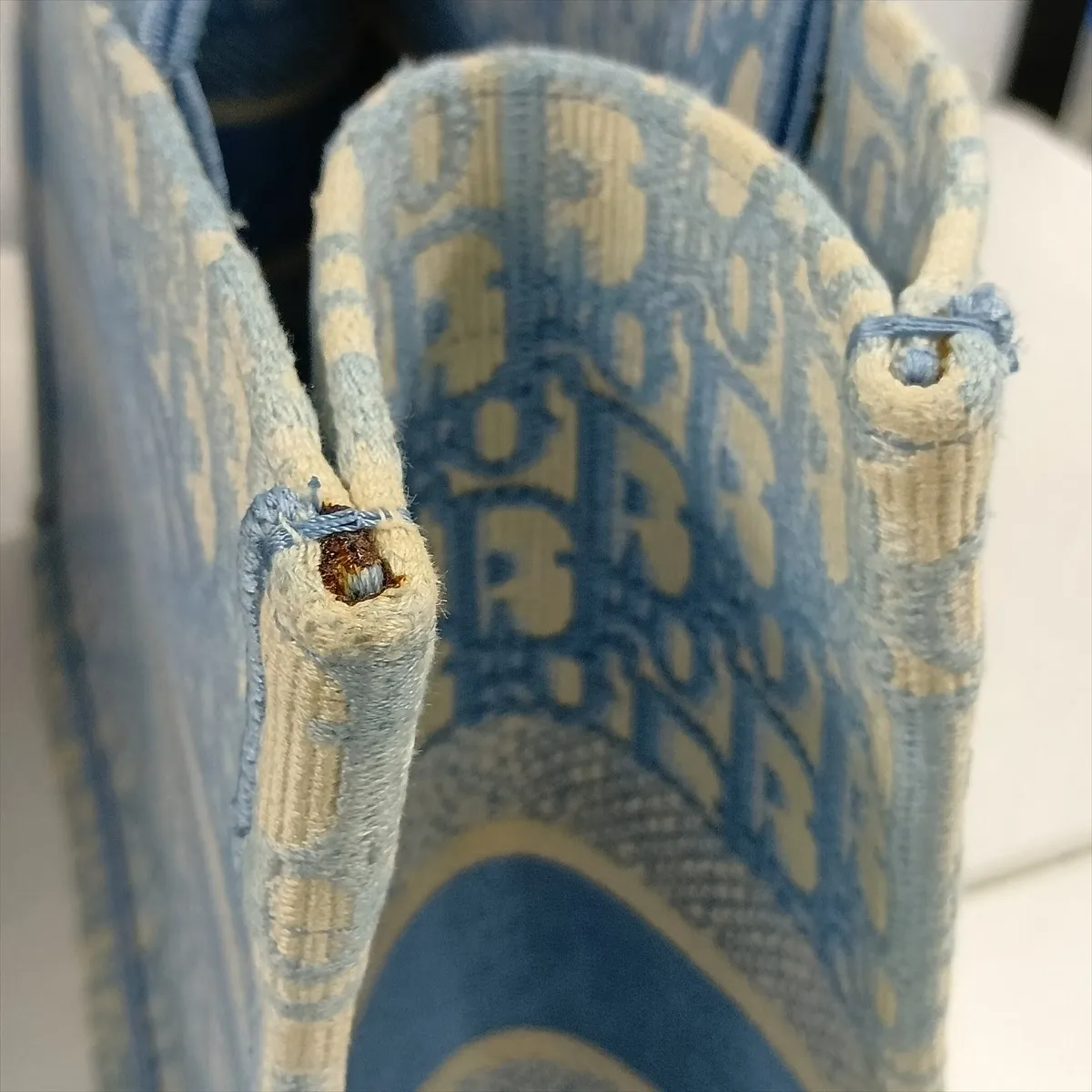 Oblique Book Tote Medium Canvas Tote Bag Blue — view 9