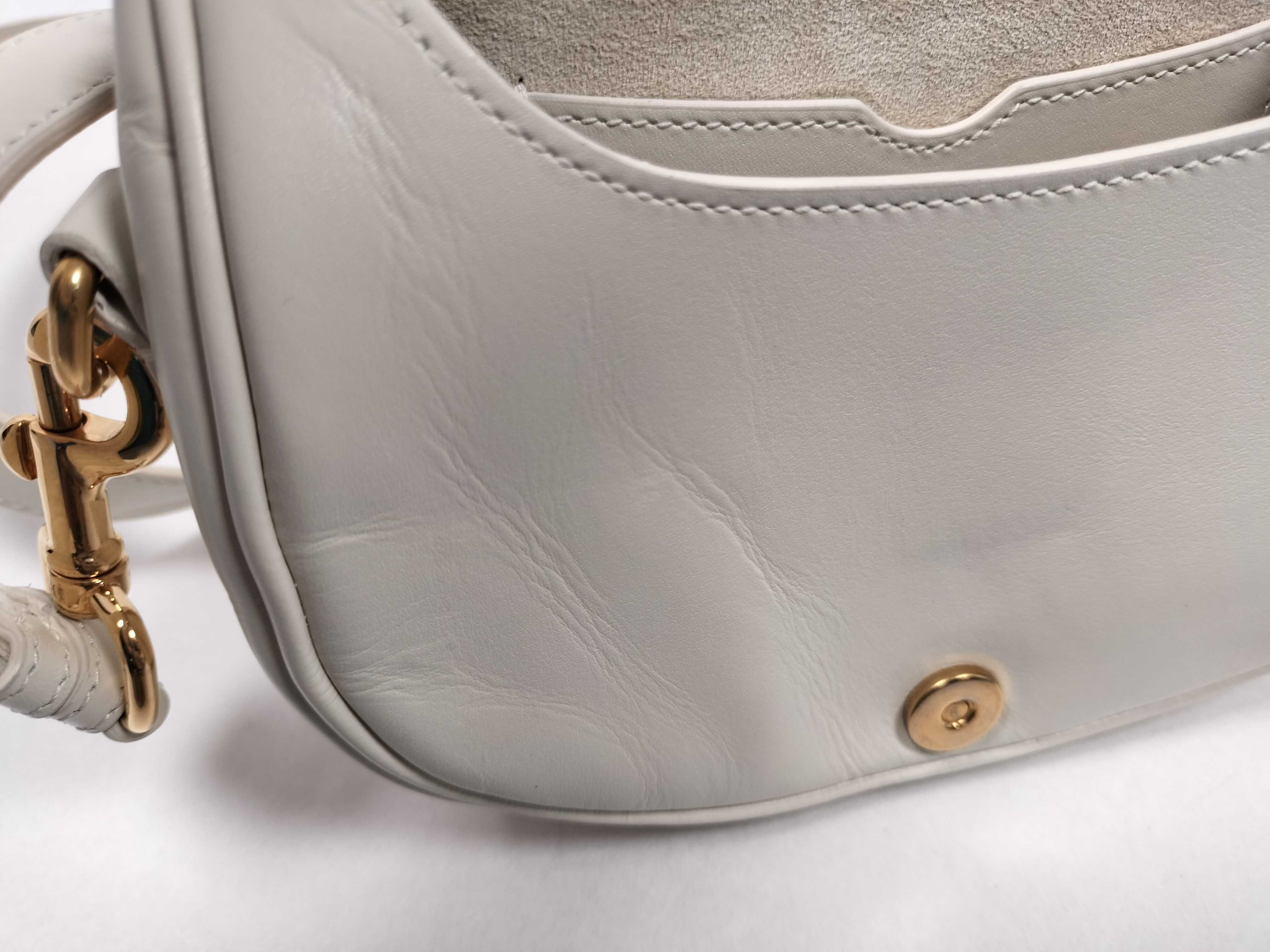 Bobby Leather Shoulder Bag, White — view 14