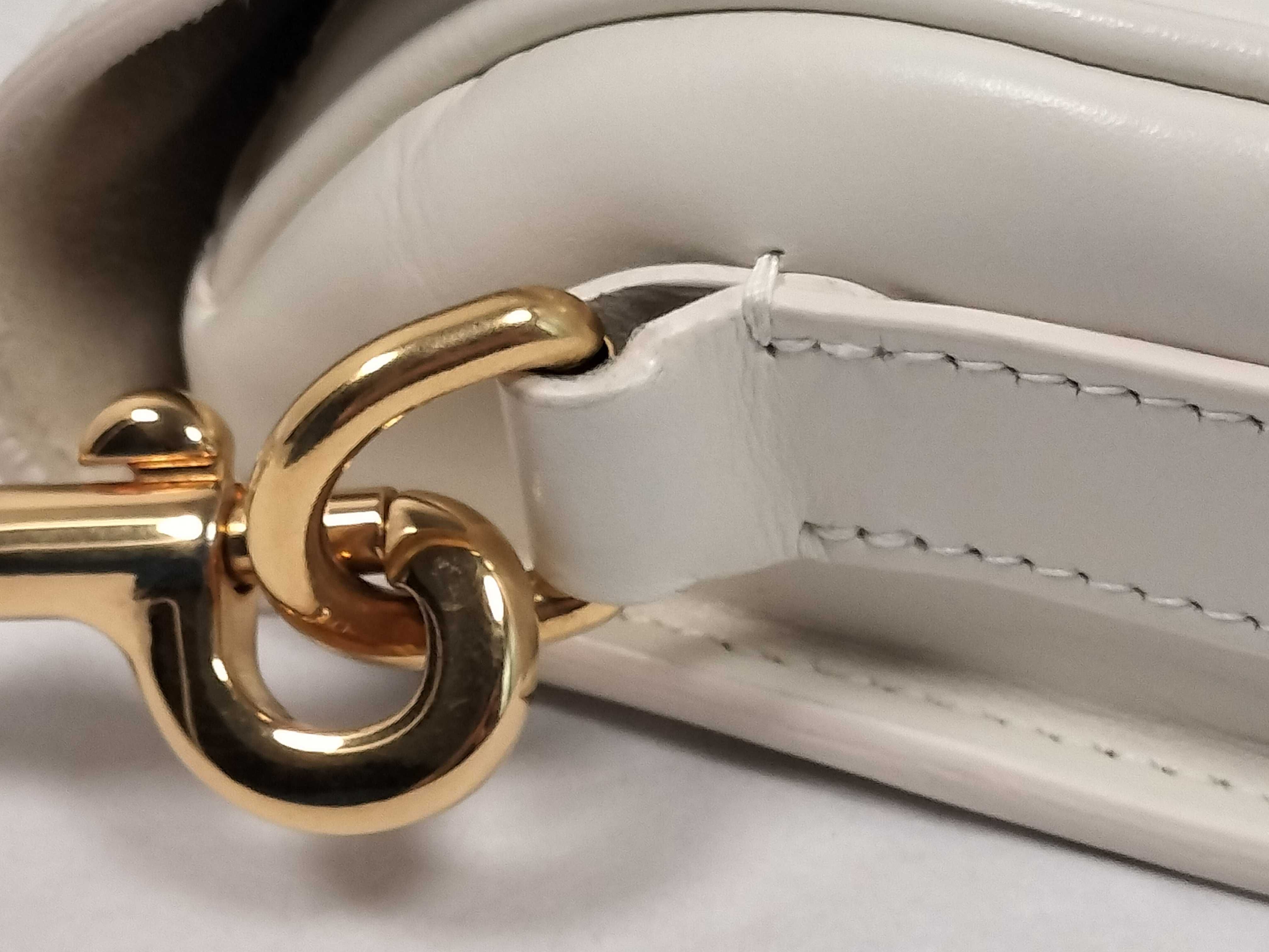 Bobby Leather Shoulder Bag, White — view 5