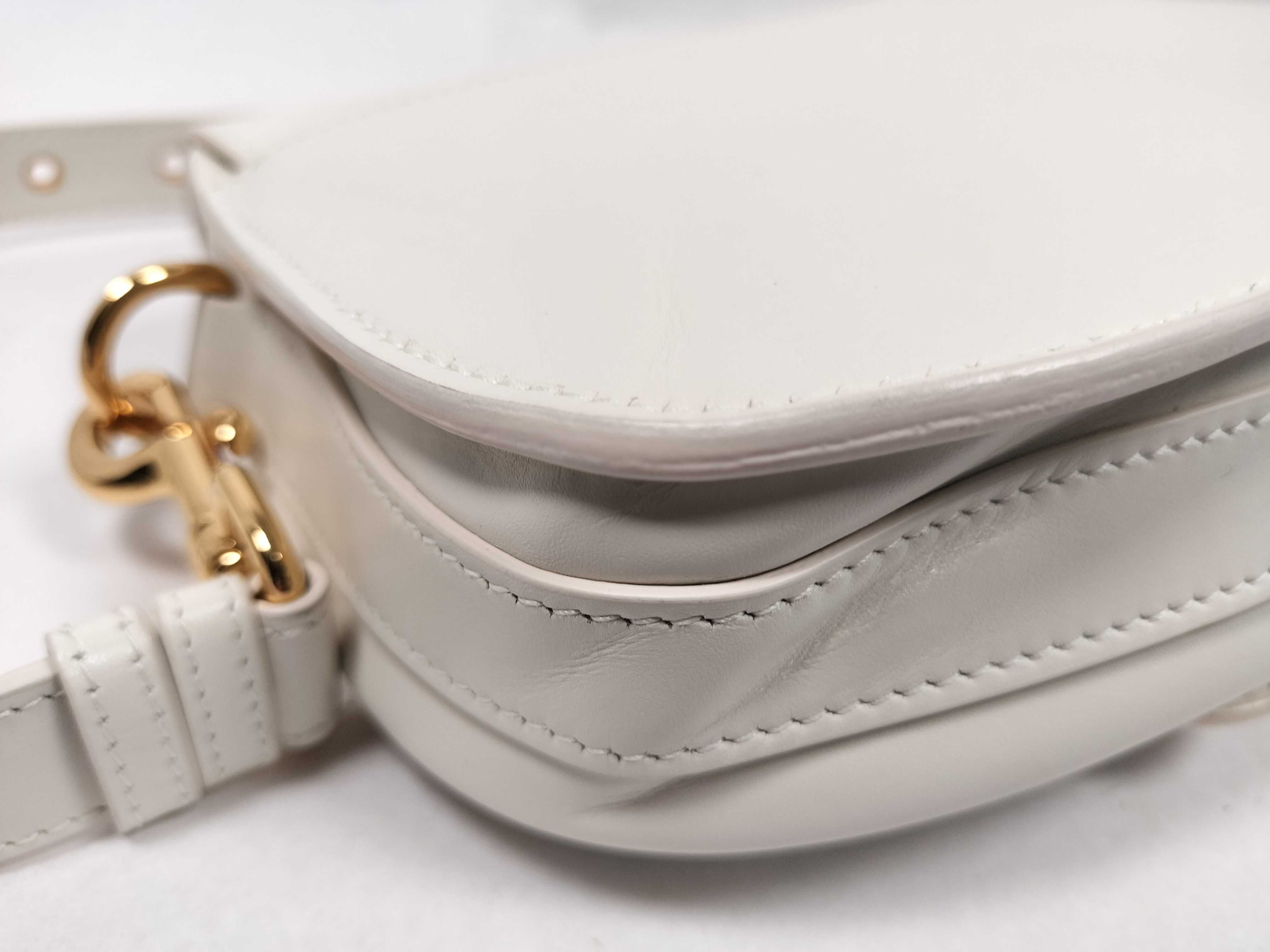 Bobby Leather Shoulder Bag, White — view 6