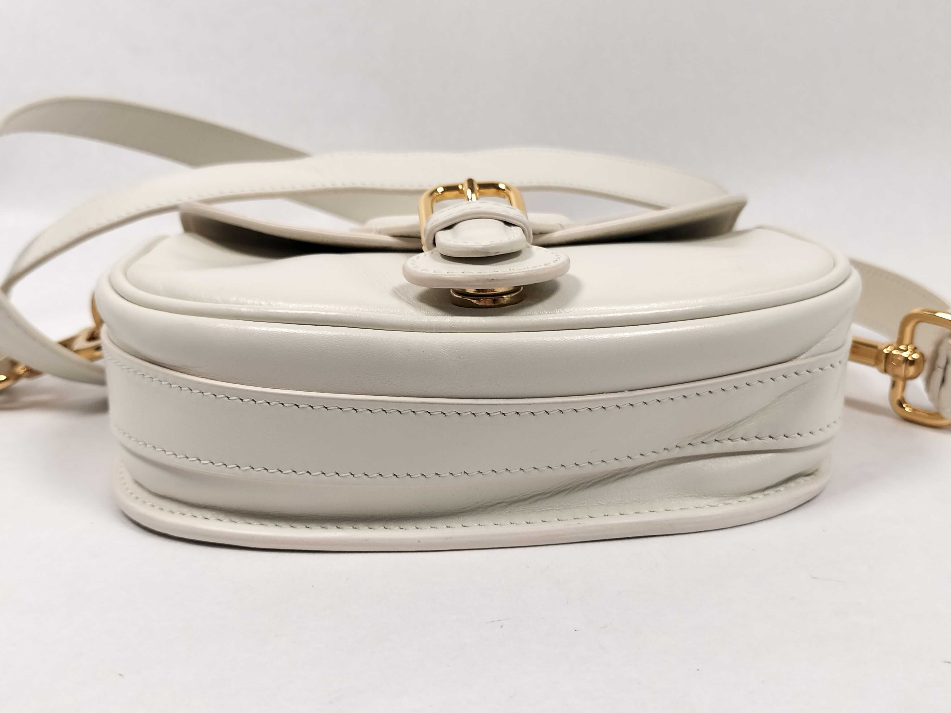 Bobby Leather Shoulder Bag, White — view 7