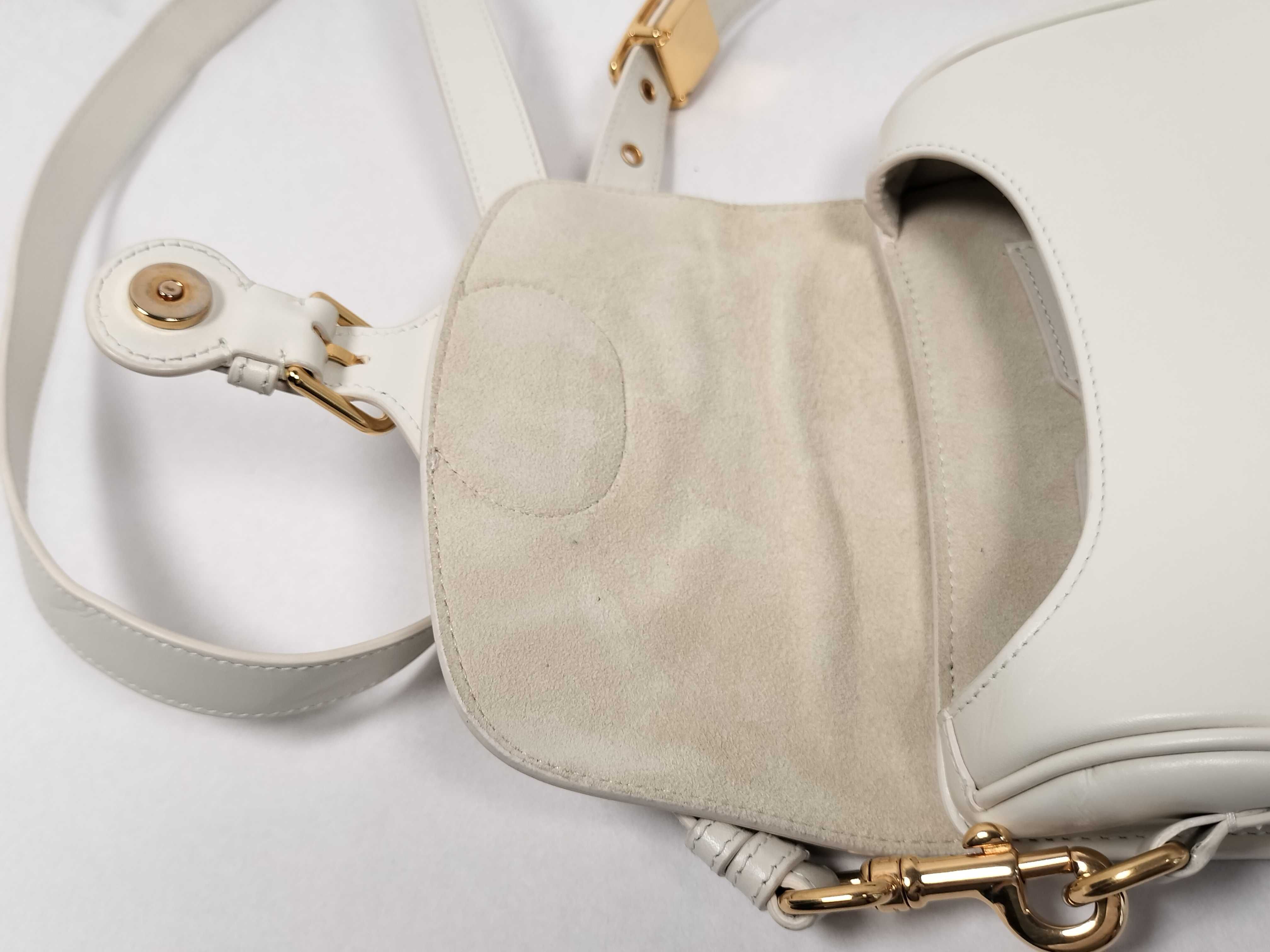 Bobby Leather Shoulder Bag, White — view 8