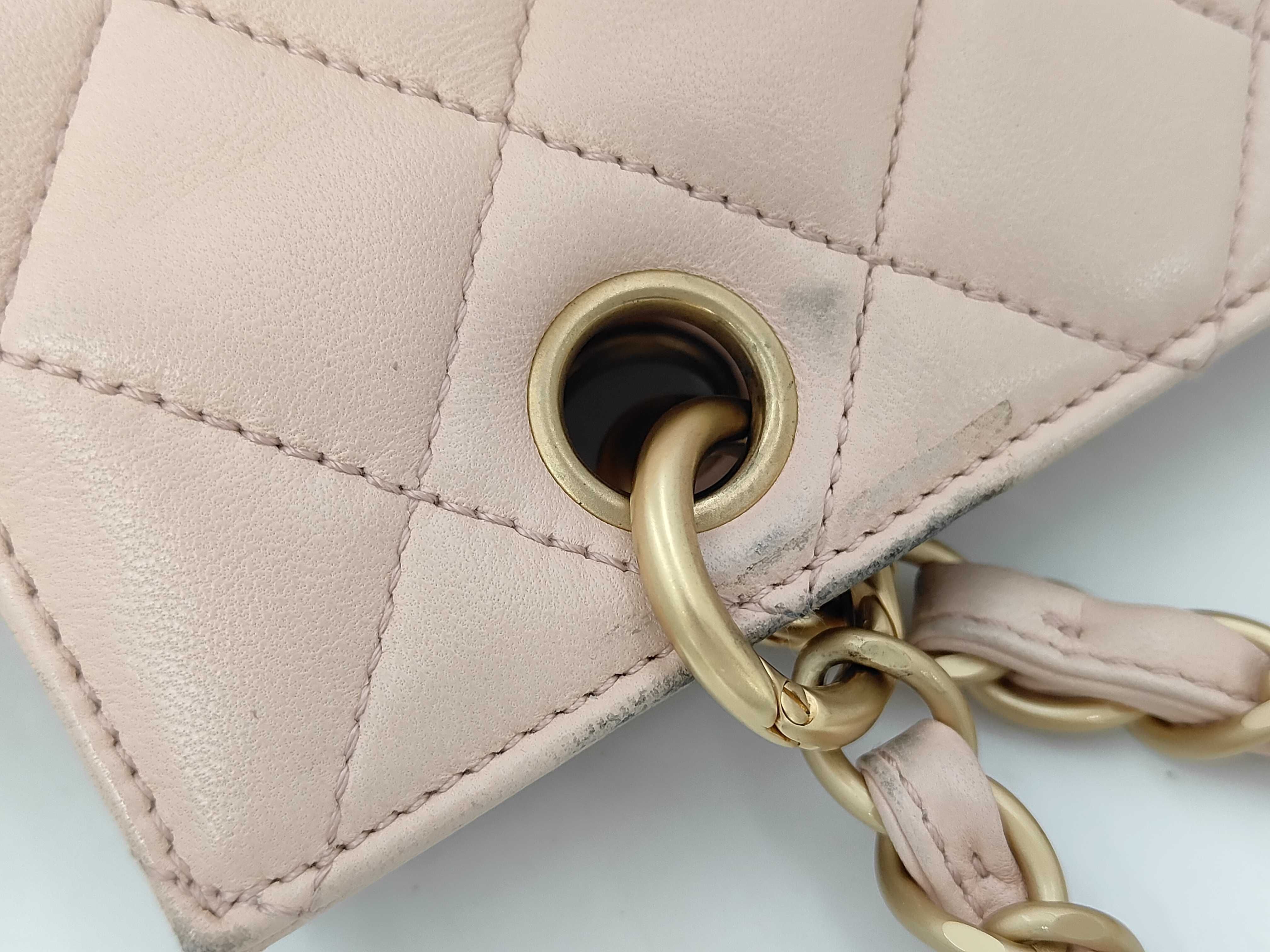 Lambskin Chain Coco Tote Shoulder Bag — view 7