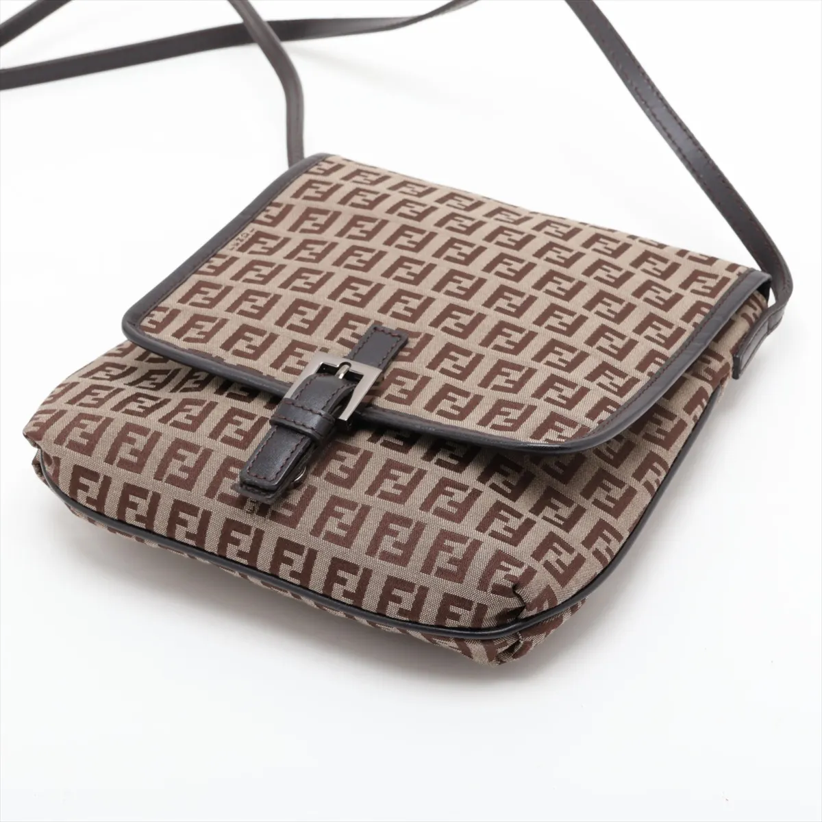 Zucchino 8BT052 Canvas x Leather Shoulder Bag Brown — view 3