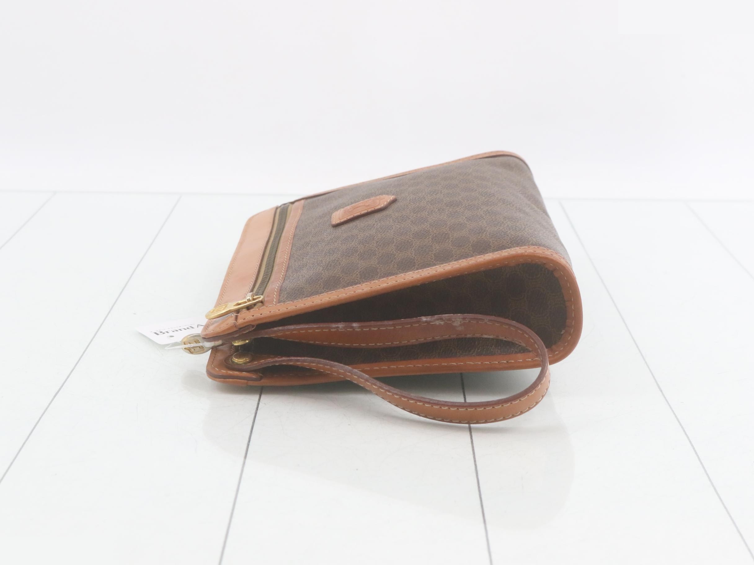Macadam Clutch Bag, PVC/Leather, Brown — view 4