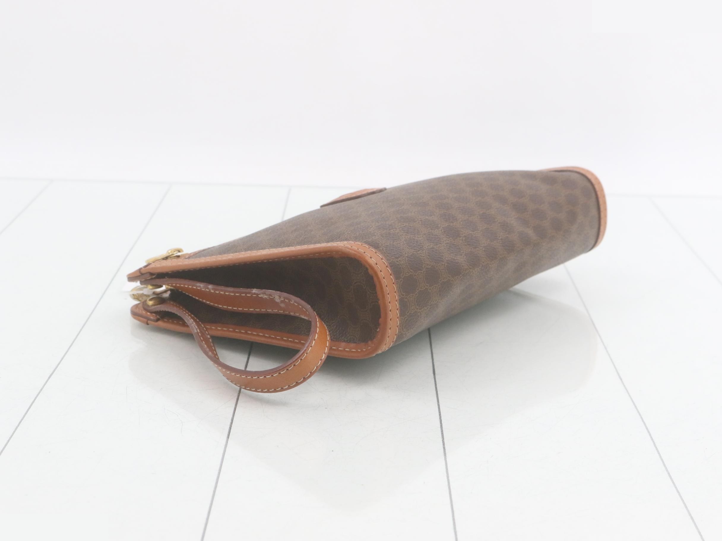 Macadam Clutch Bag, PVC/Leather, Brown — view 5