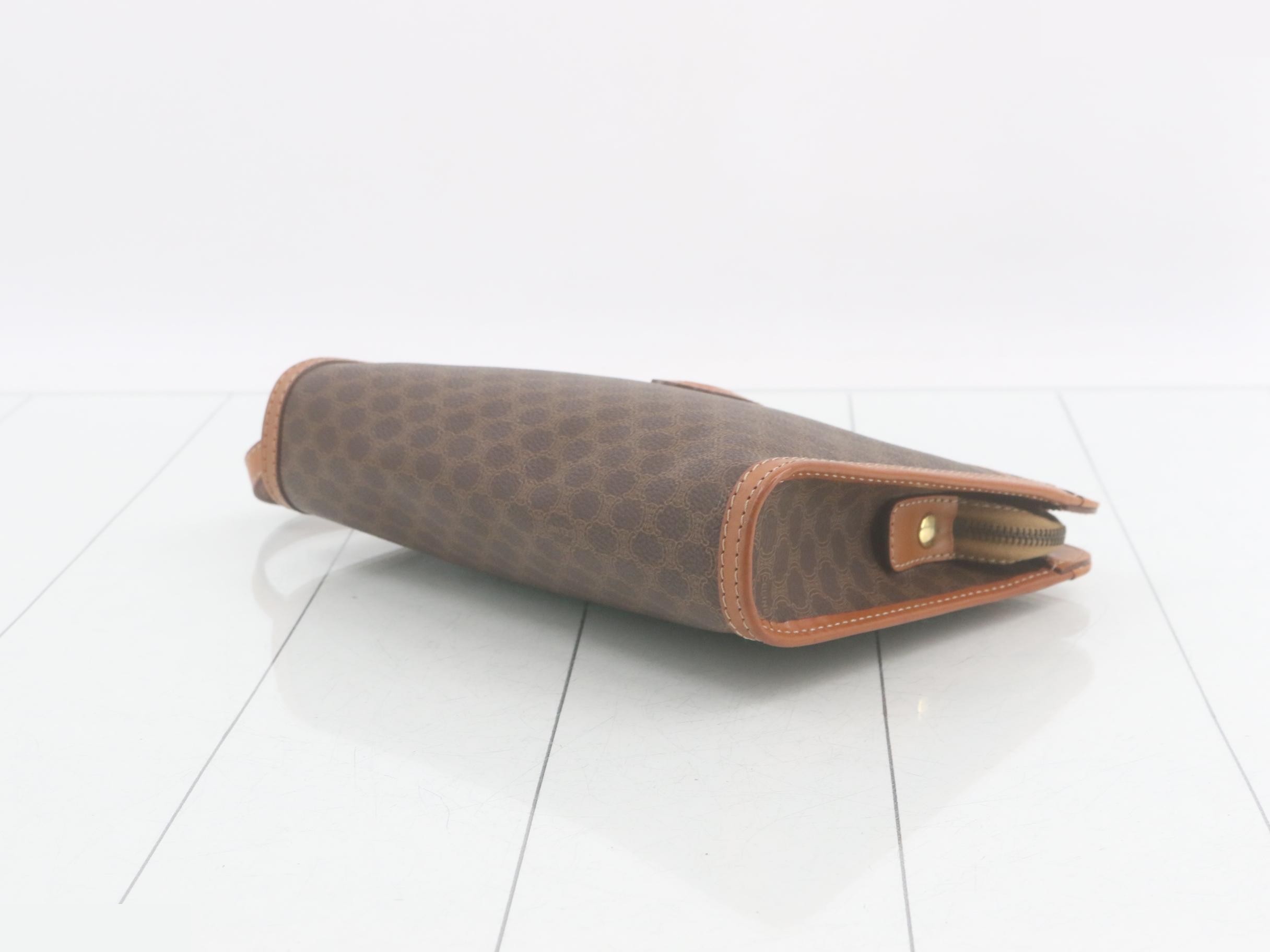 Macadam Clutch Bag, PVC/Leather, Brown — view 6