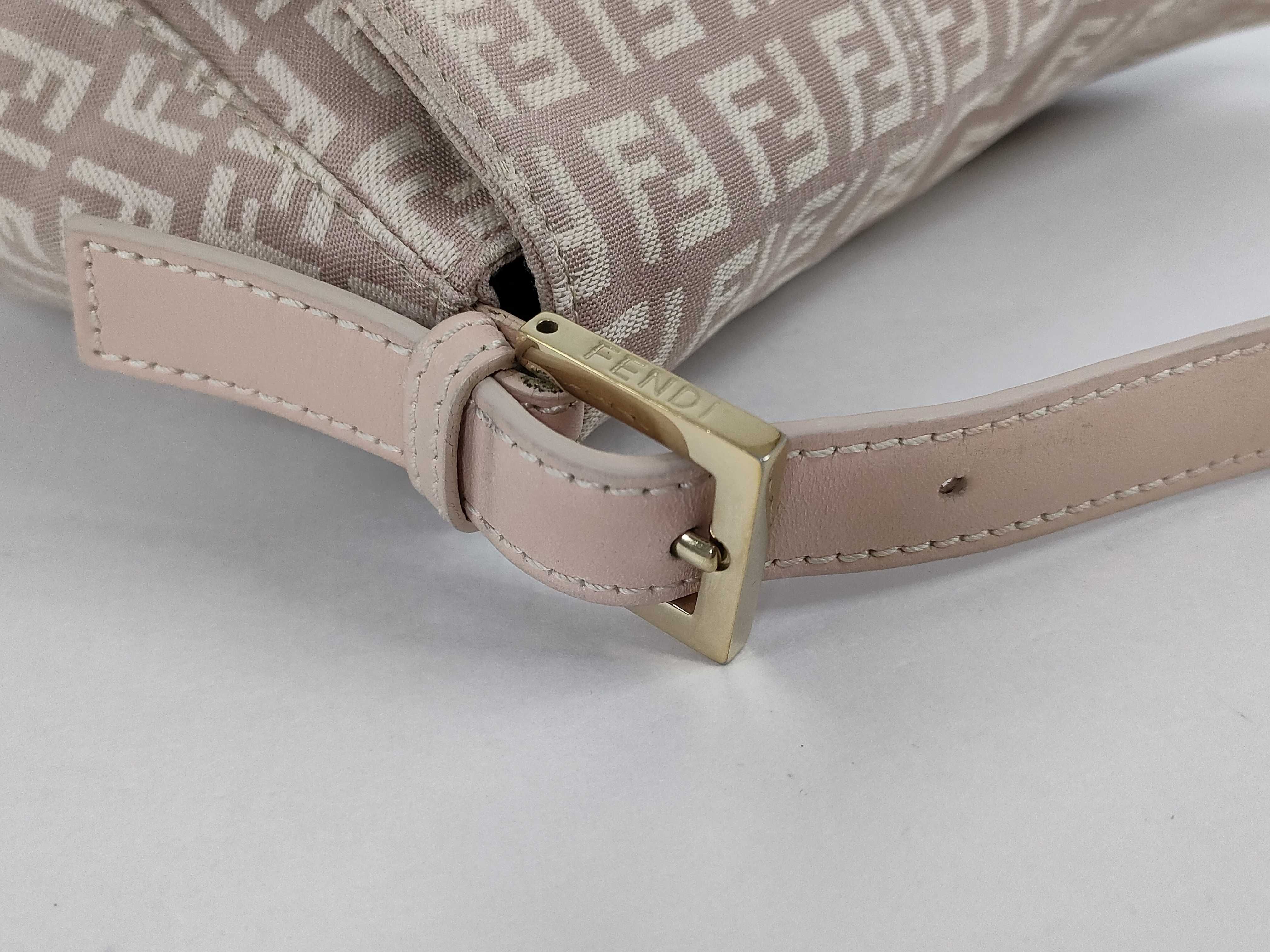 Zucca pattern Fendi Zucchino Mamma Bucket Canvas x Leather Shoulder Bag Pink x Beige 8BR001 Shoulder Bag — view 5