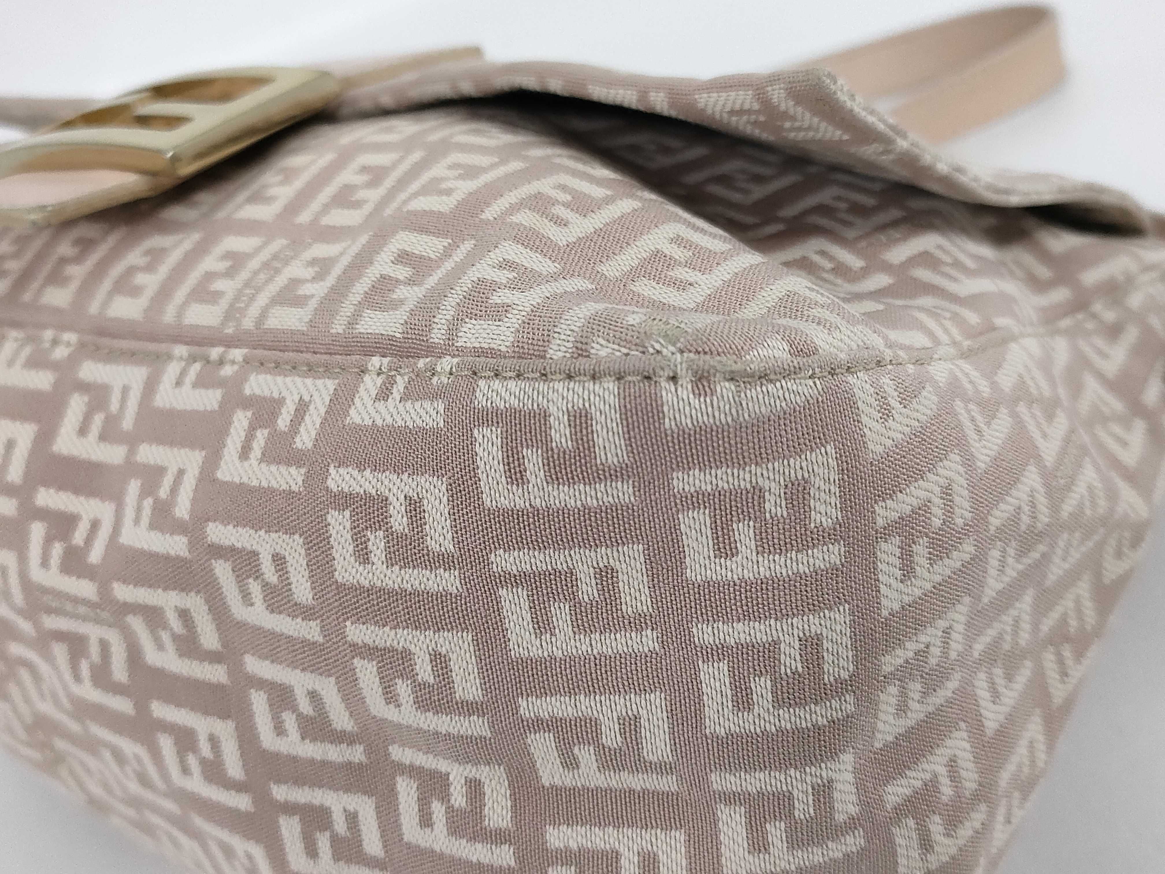 Zucca pattern Fendi Zucchino Mamma Bucket Canvas x Leather Shoulder Bag Pink x Beige 8BR001 Shoulder Bag — view 6
