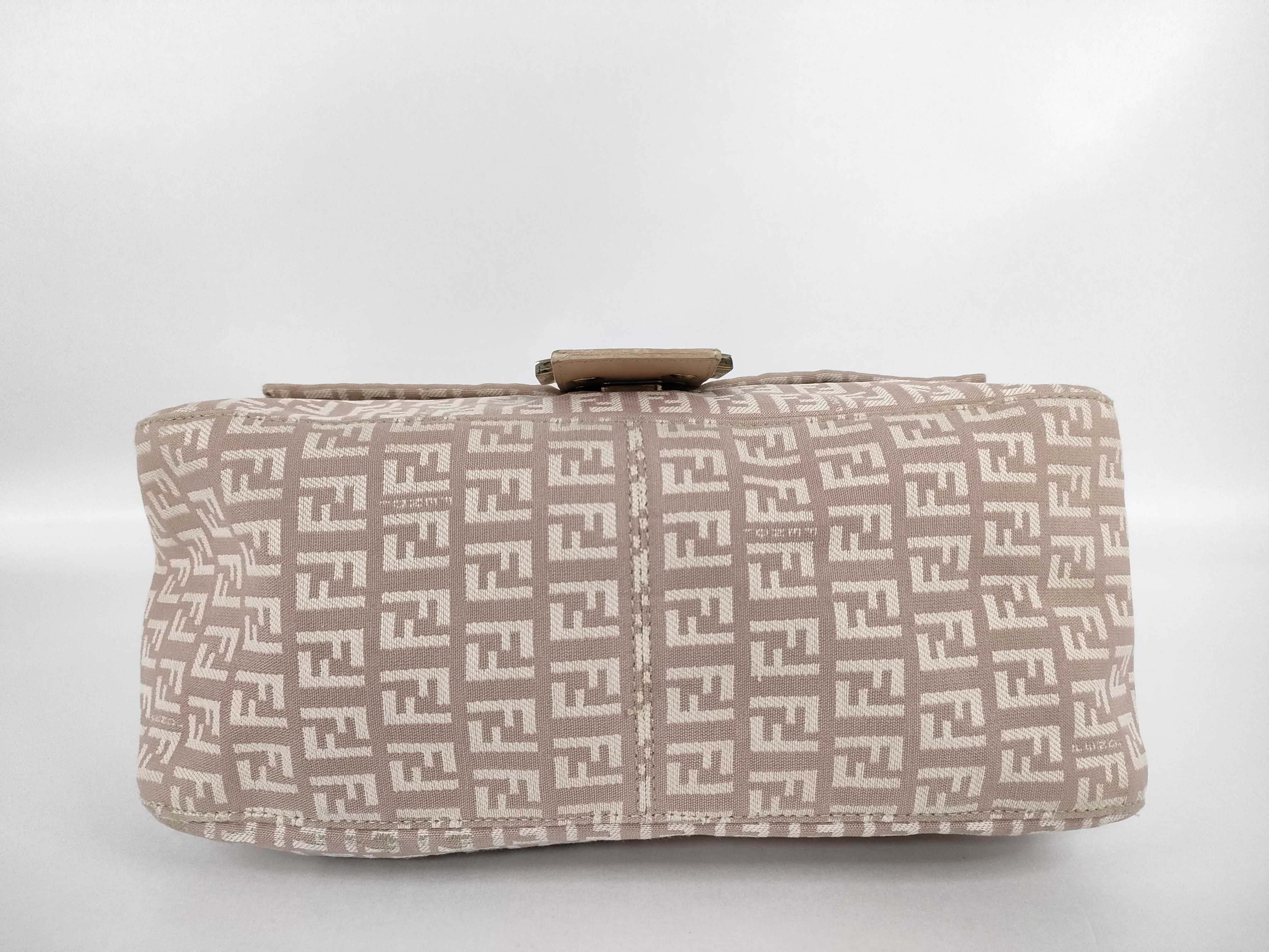 Zucca pattern Fendi Zucchino Mamma Bucket Canvas x Leather Shoulder Bag Pink x Beige 8BR001 Shoulder Bag — view 7