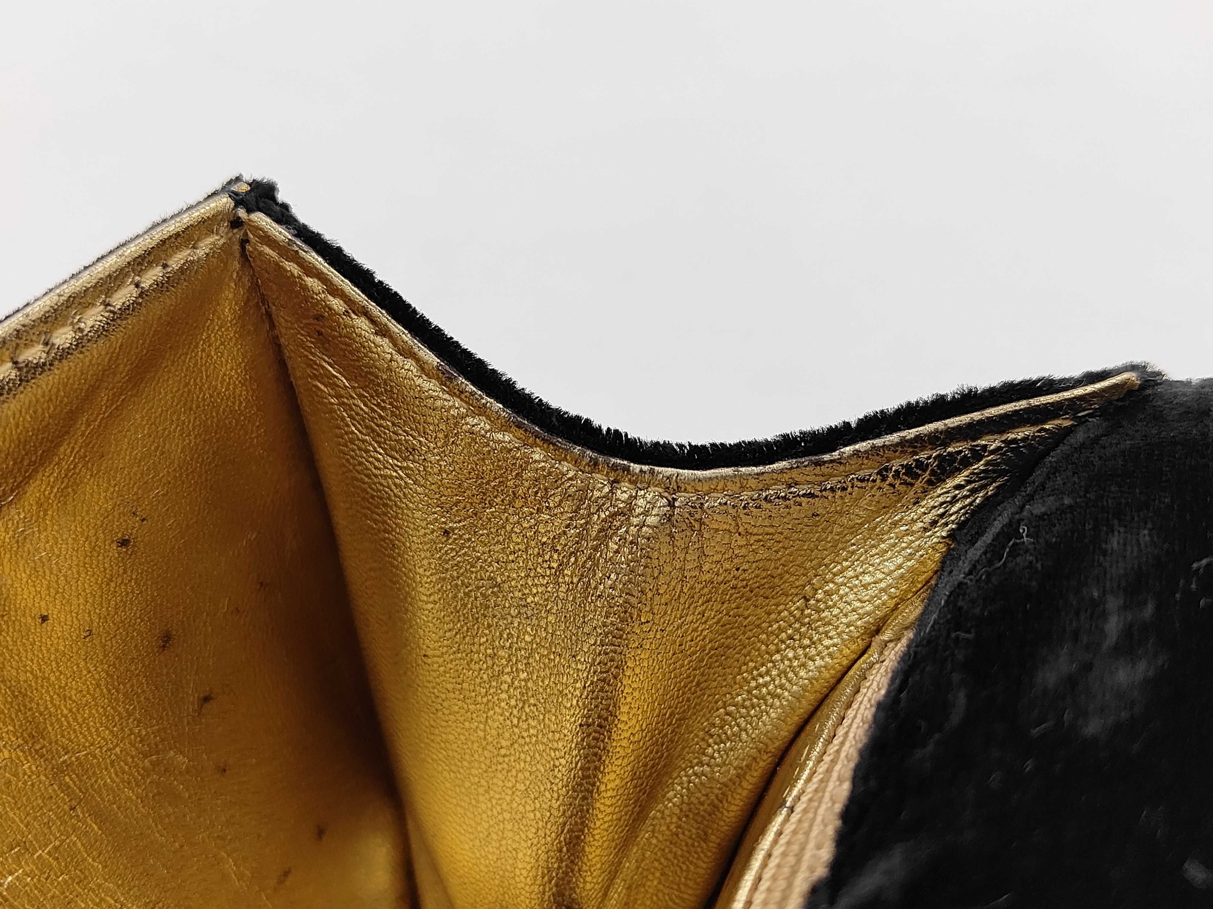Mini Handbag, Twist Handle, Velour, Black, Gold Hardware — view 12