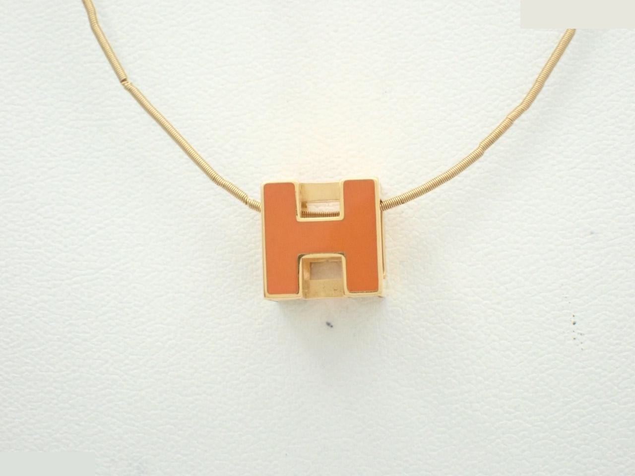 Necklace, Cage d'H, Orange and Gold, Neck circumference approximately 41cm