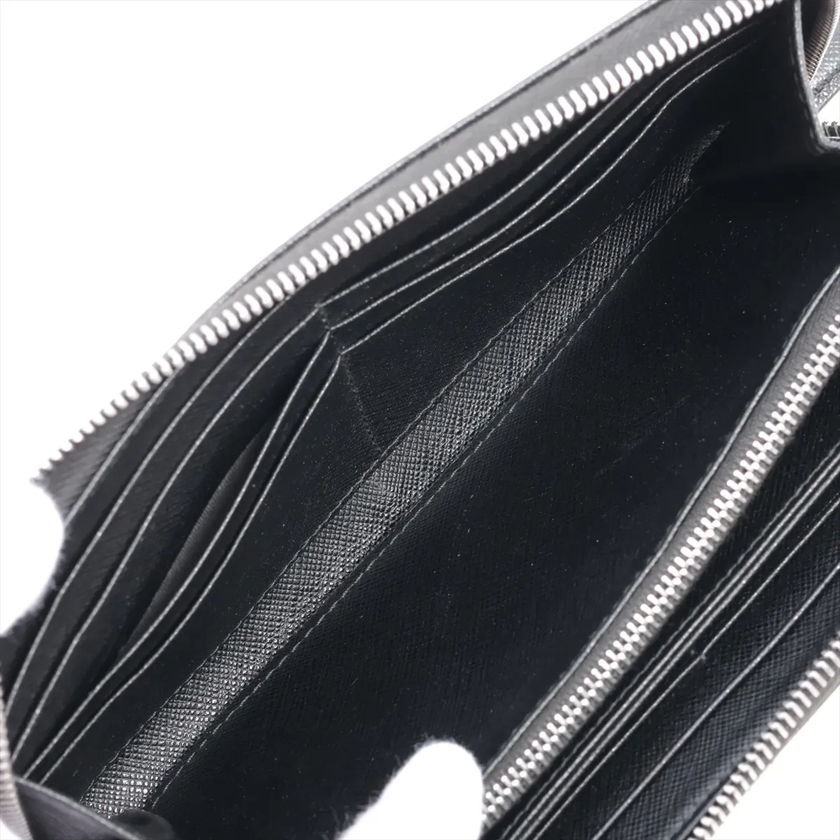 Saffiano 2ML317 Leather Round Zip Wallet, Black — view 5
