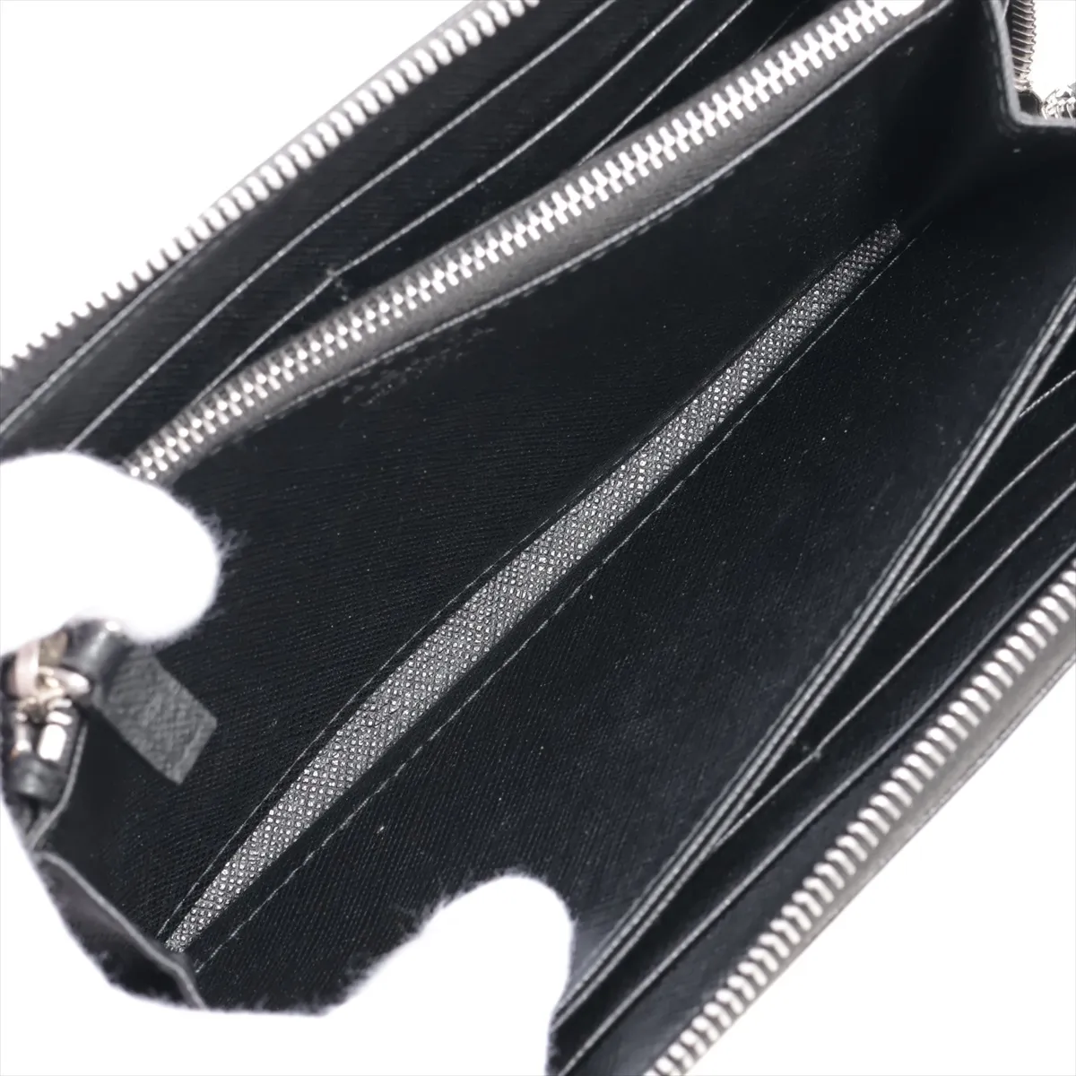 Saffiano 2ML317 Leather Round Zip Wallet, Black — view 6