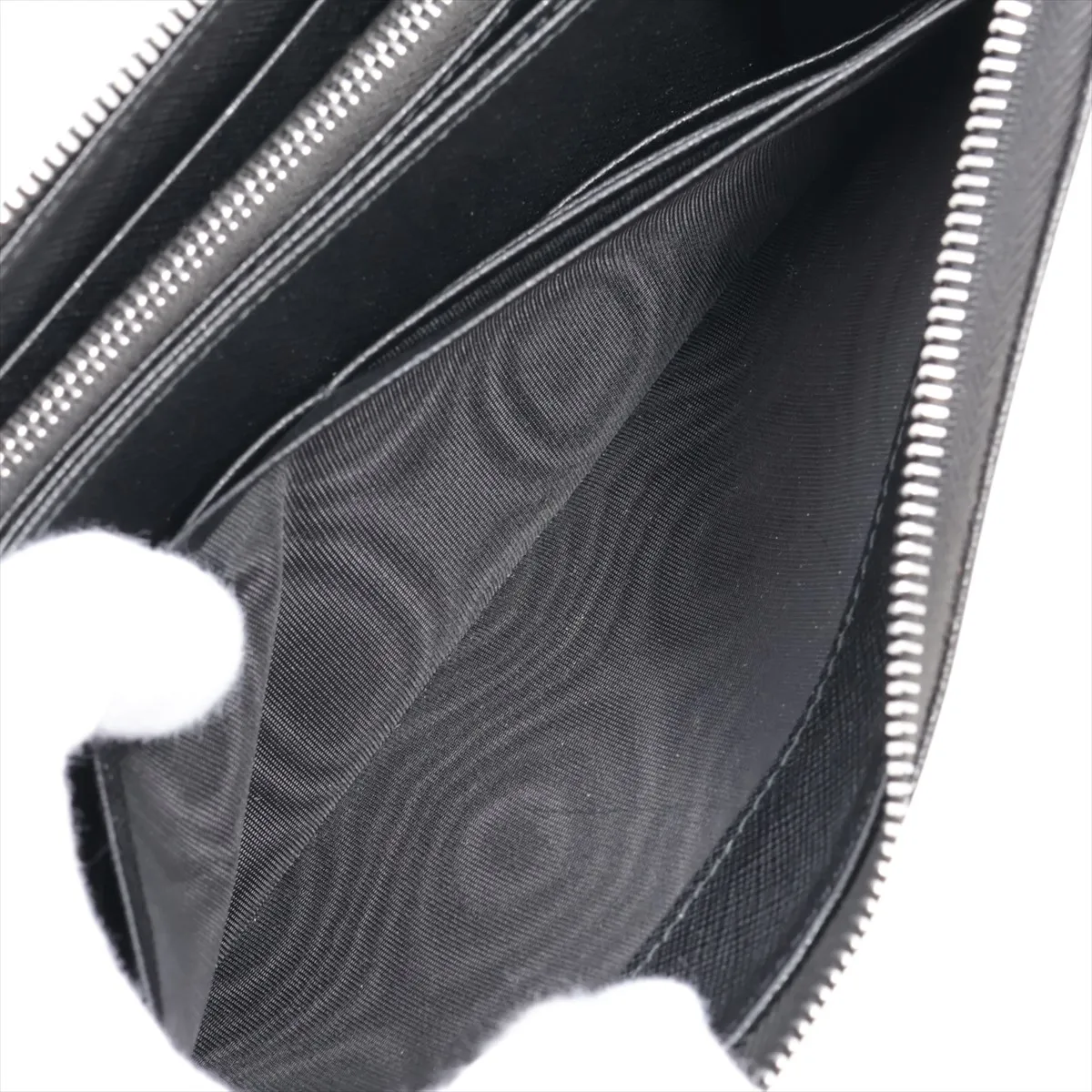 Saffiano 2ML317 Leather Round Zip Wallet, Black — view 9
