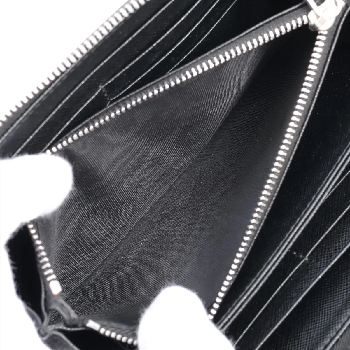 Saffiano 2ML317 Leather Round Zip Wallet, Black — view 10