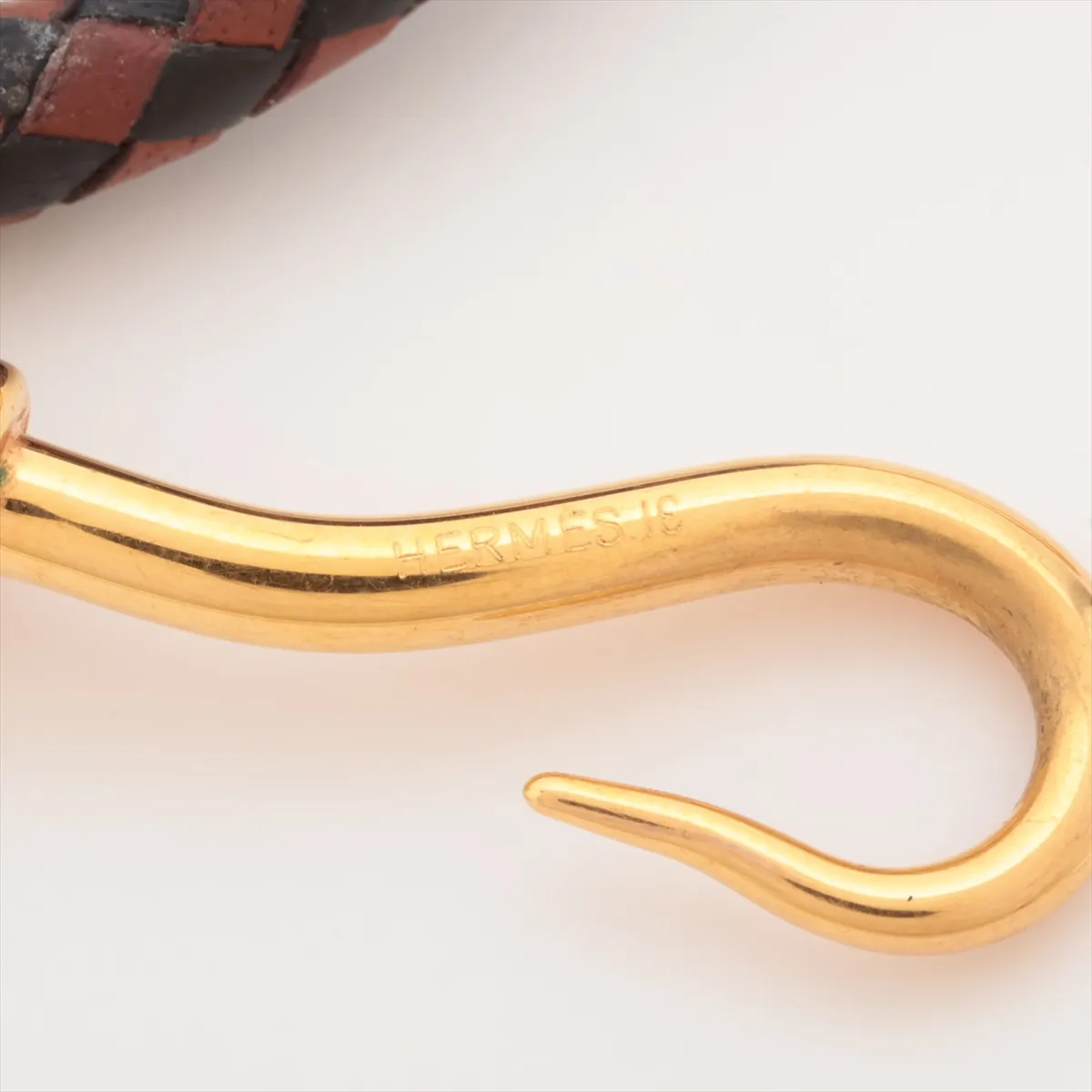 Jumbo Bracelet, GP x Leather, Gold x Brown, — view 6