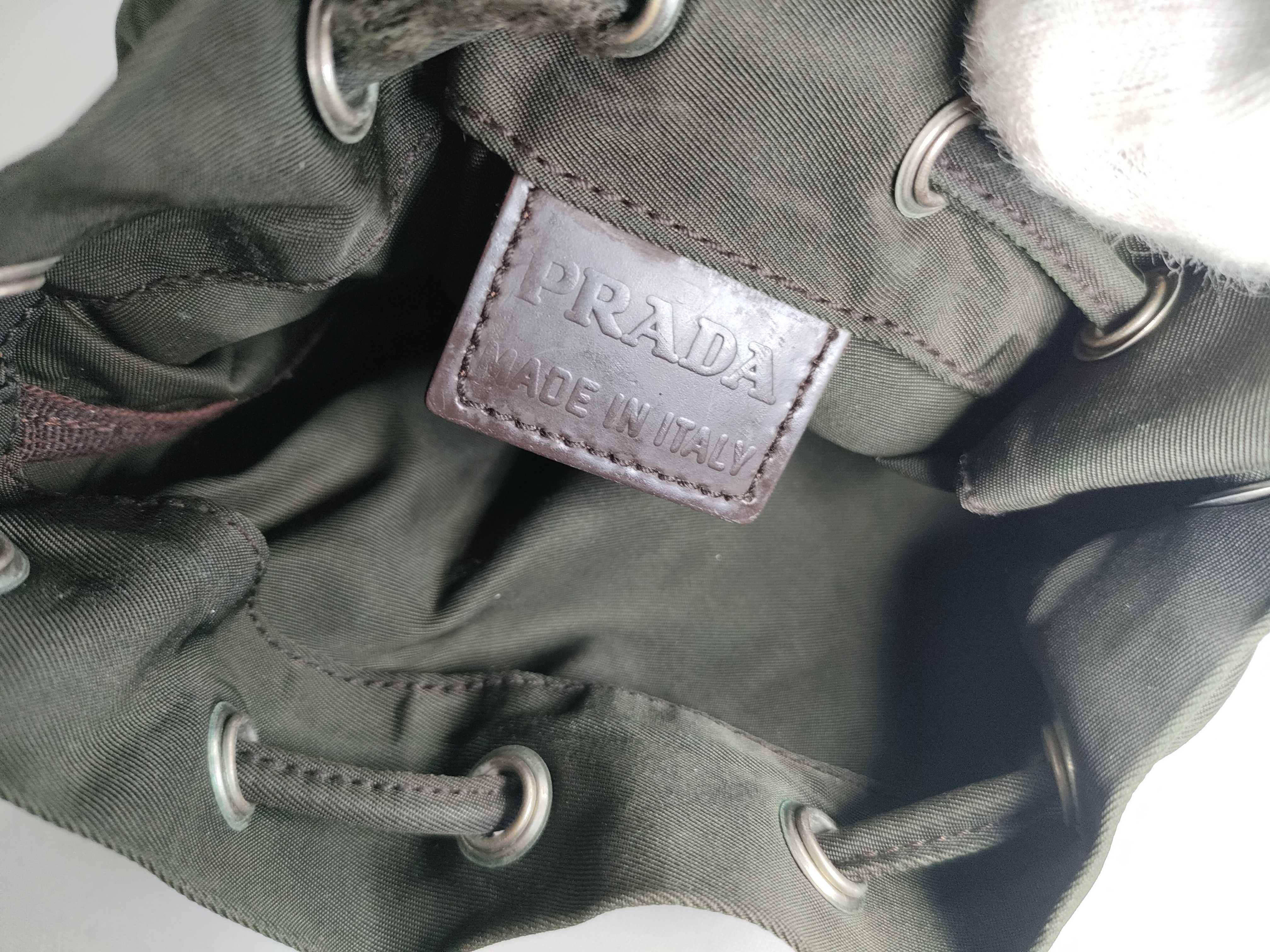 Nylon Prada Drawstring Bag MV369 Khaki Pouch — view 9