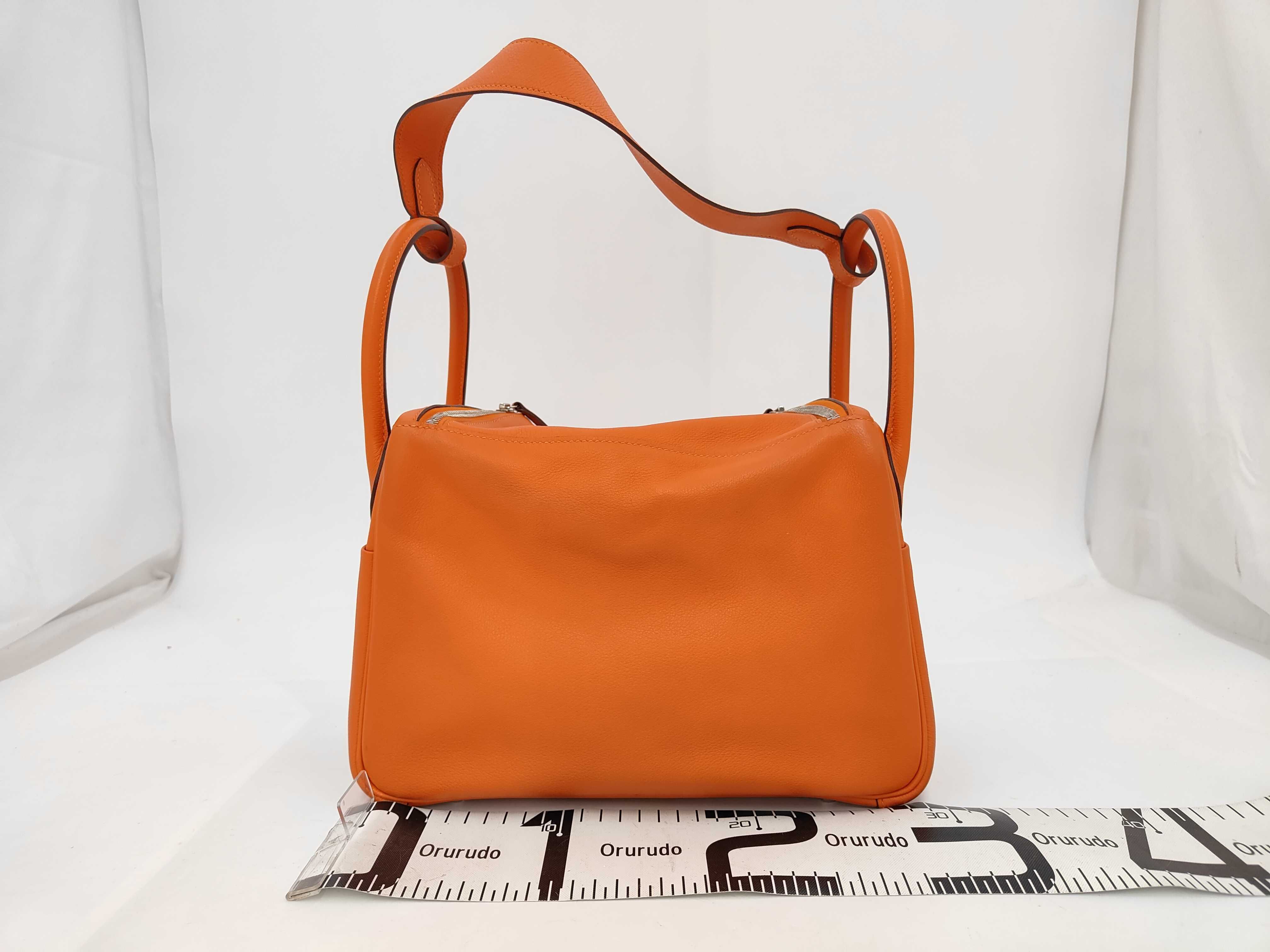 Lindy 30 Evercolor Orange Silver Hardware A Stamp Handbag — view 2
