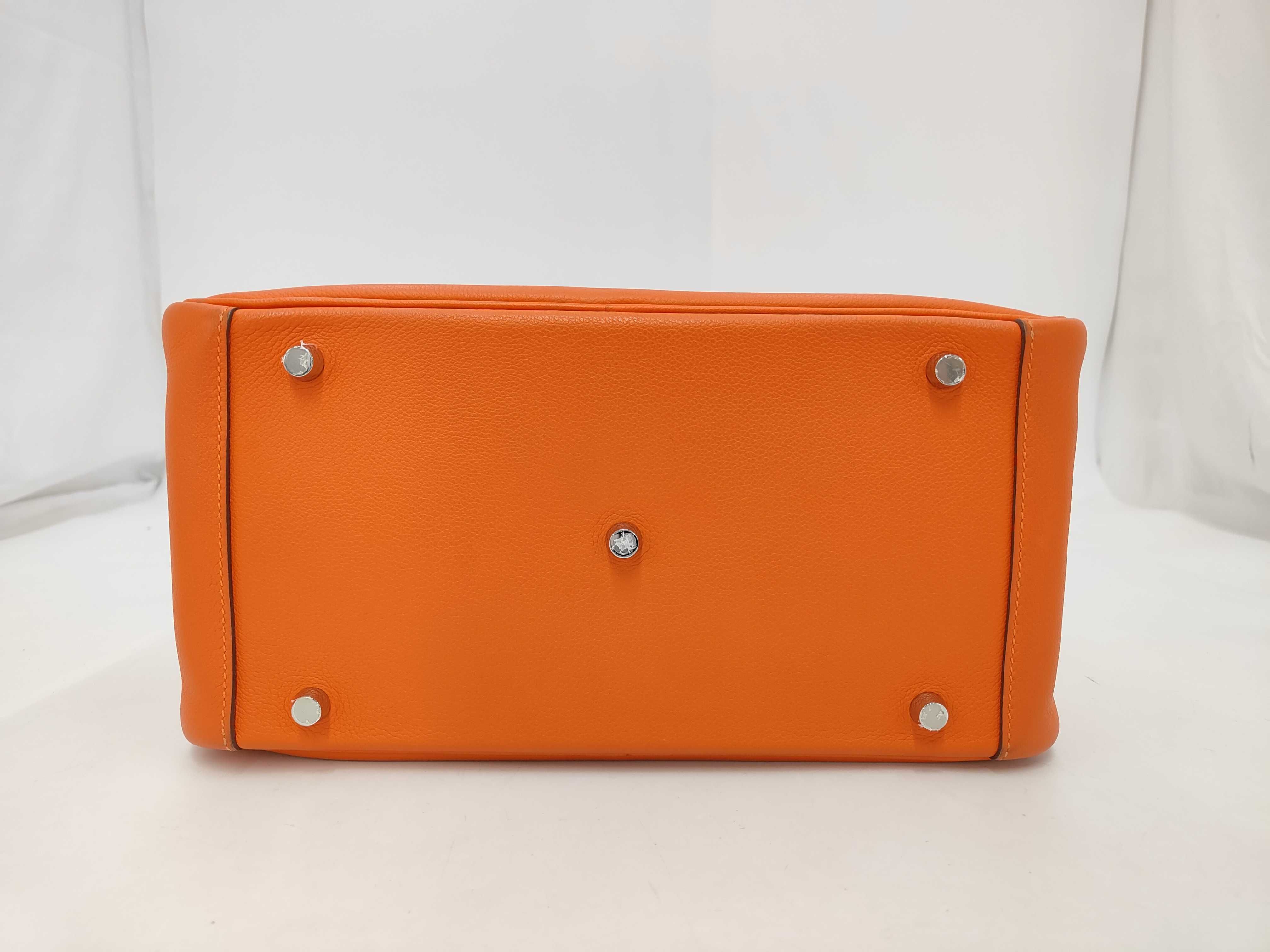 Lindy 30 Evercolor Orange Silver Hardware A Stamp Handbag — view 4
