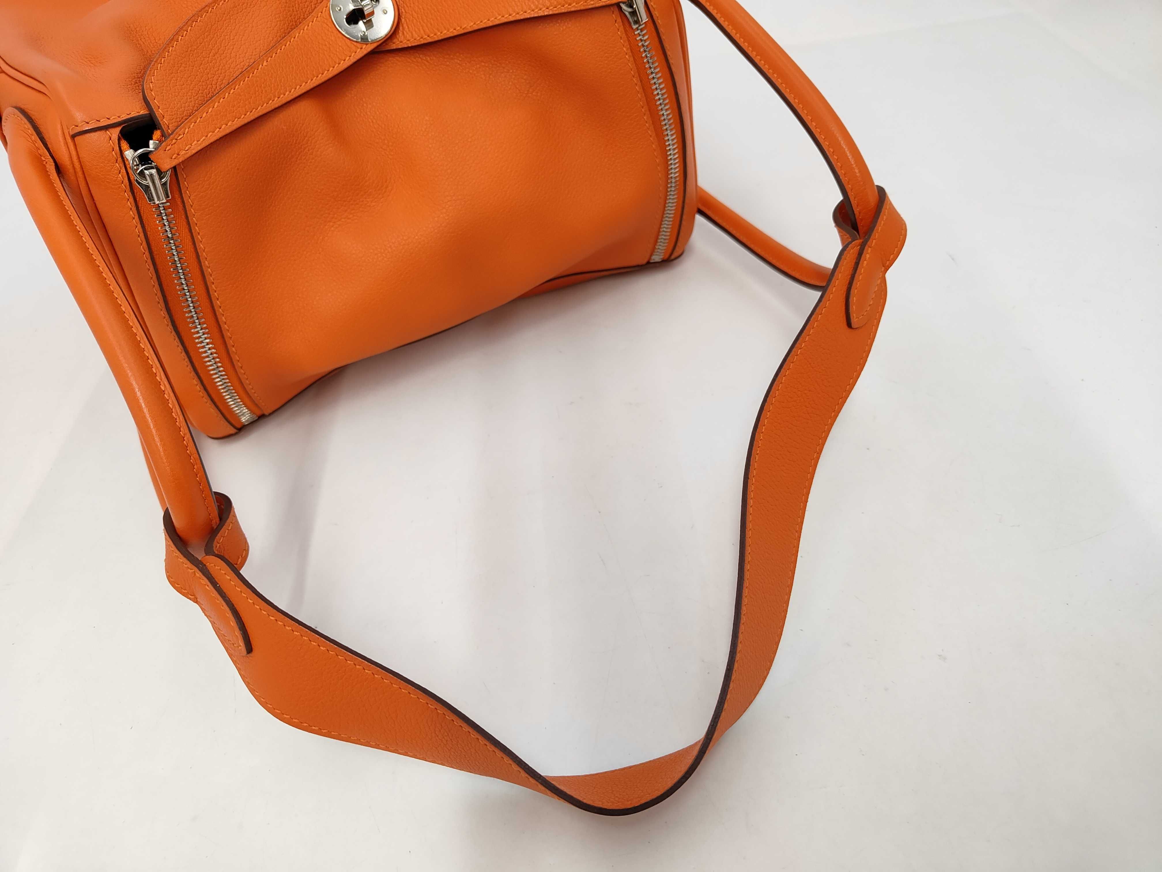 Lindy 30 Evercolor Orange Silver Hardware A Stamp Handbag — view 5