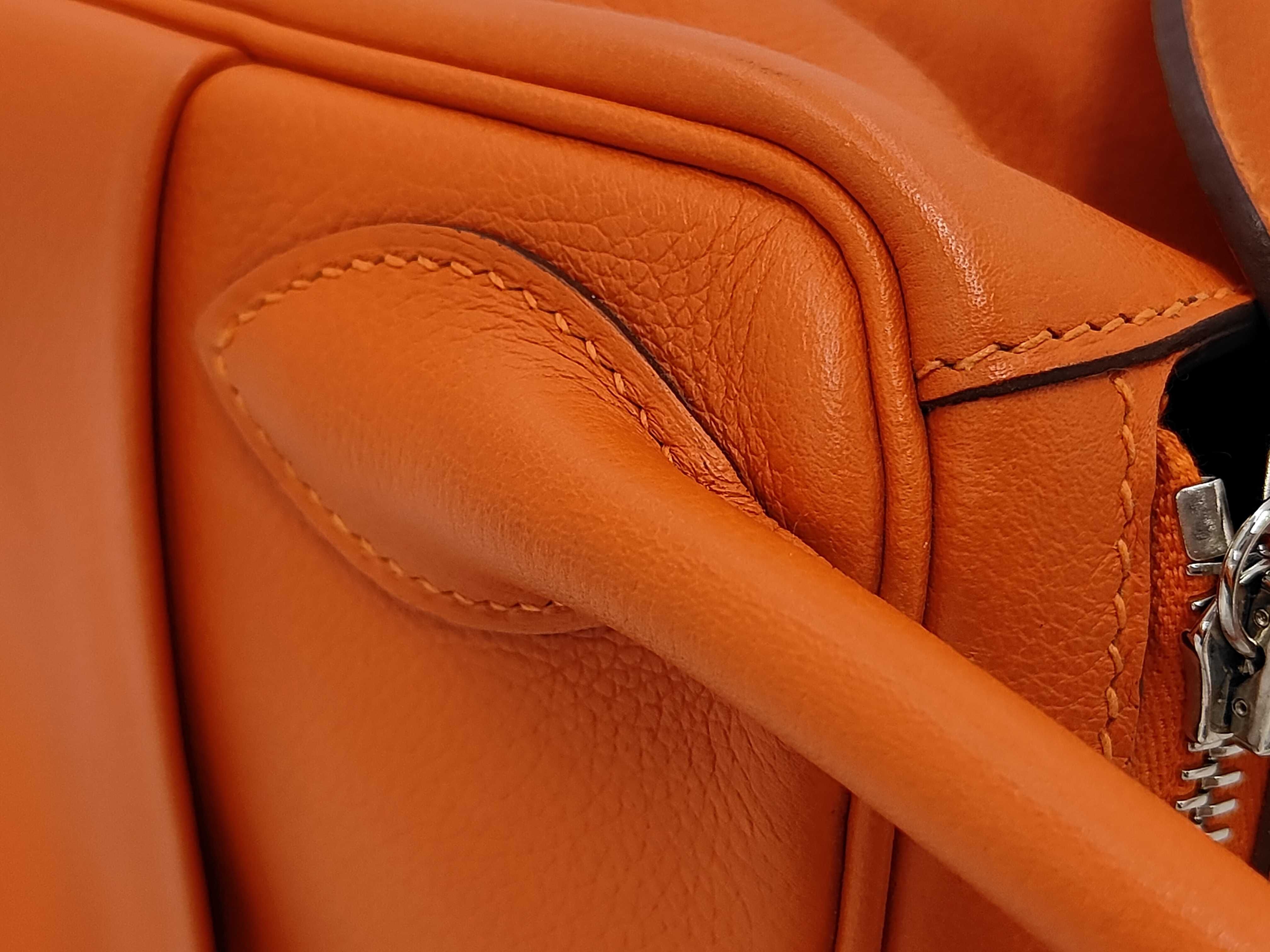 Lindy 30 Evercolor Orange Silver Hardware A Stamp Handbag — view 7