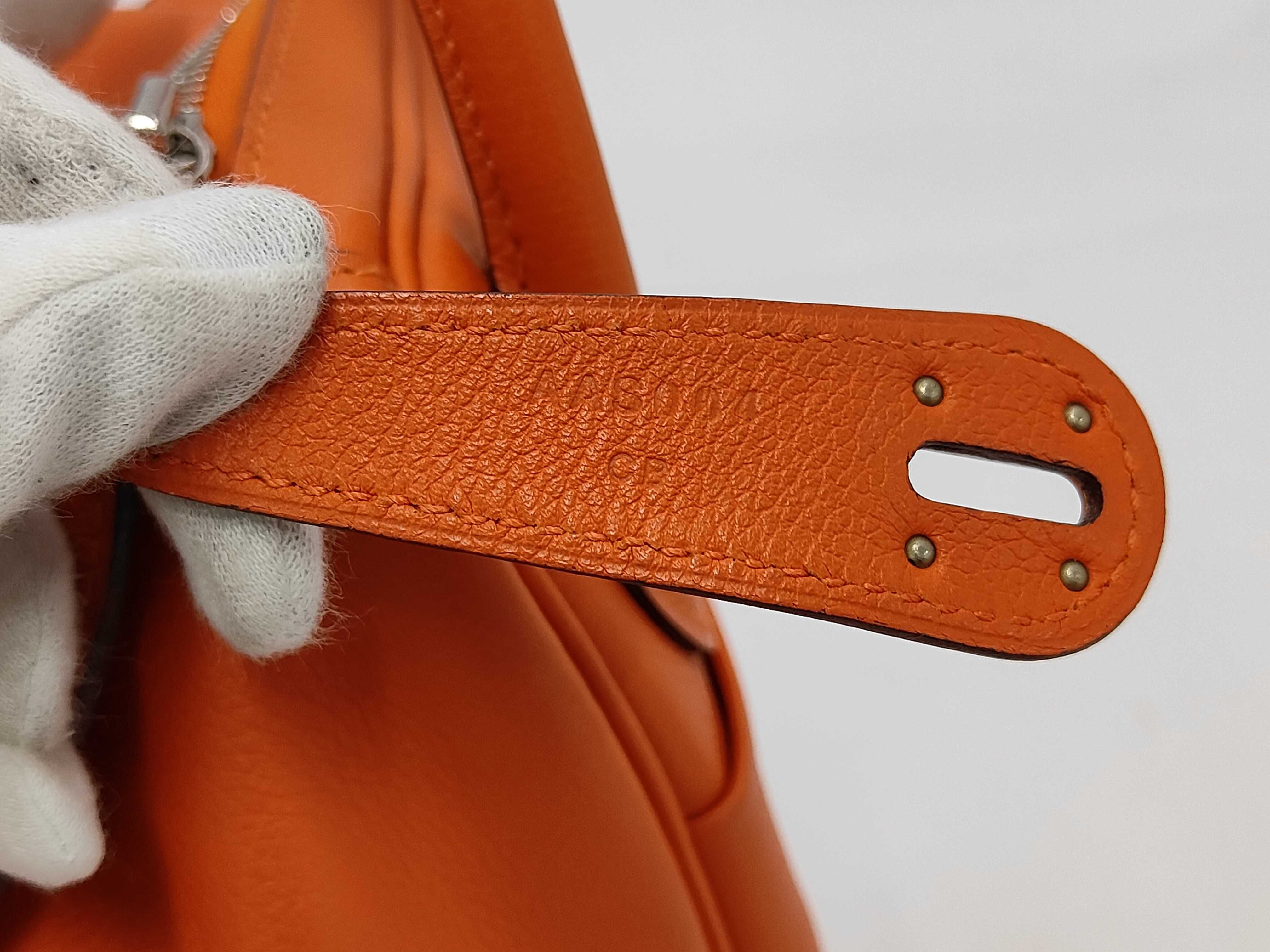 Lindy 30 Evercolor Orange Silver Hardware A Stamp Handbag — view 8