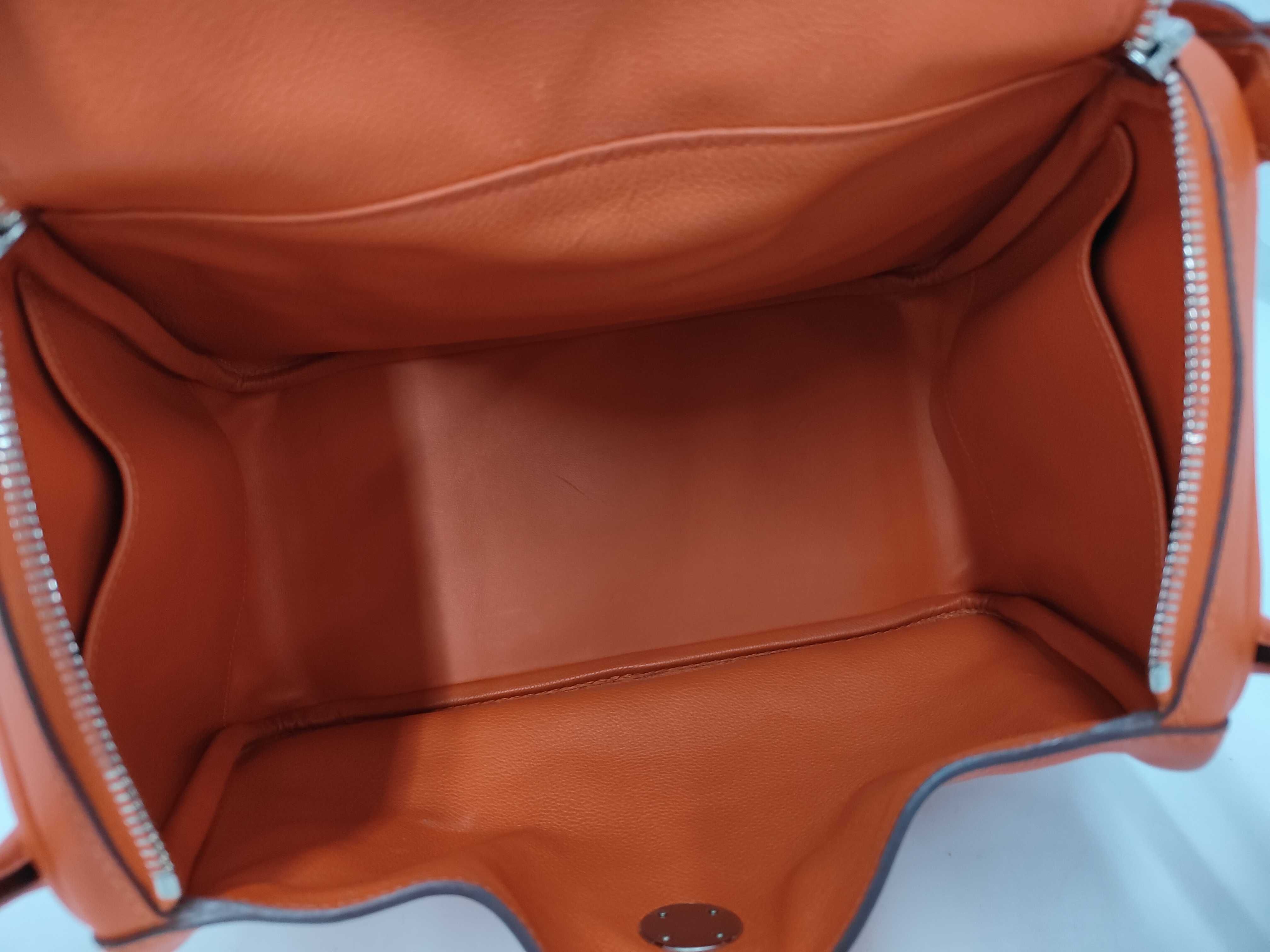 Lindy 30 Evercolor Orange Silver Hardware A Stamp Handbag — view 9