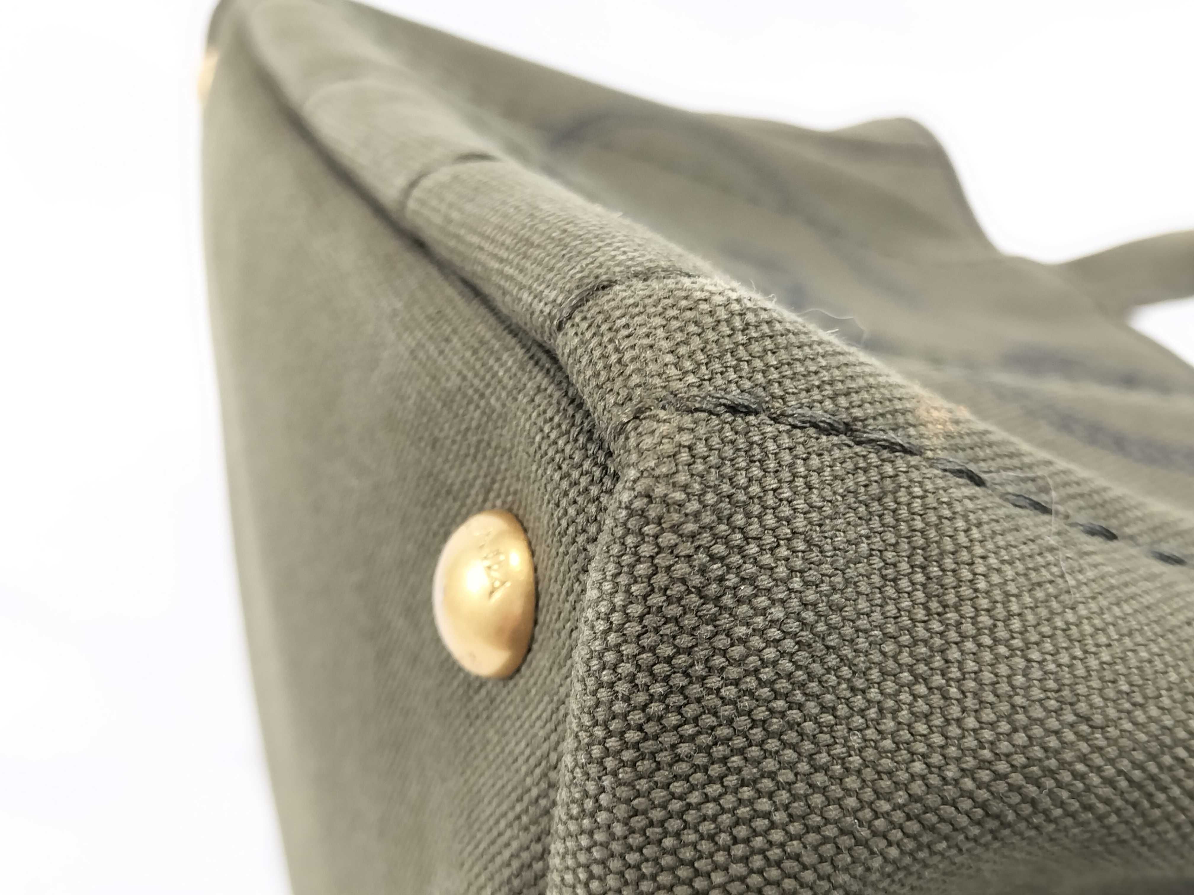 Canvas Khaki 2-Way Shoulder Tote Handbag — view 7