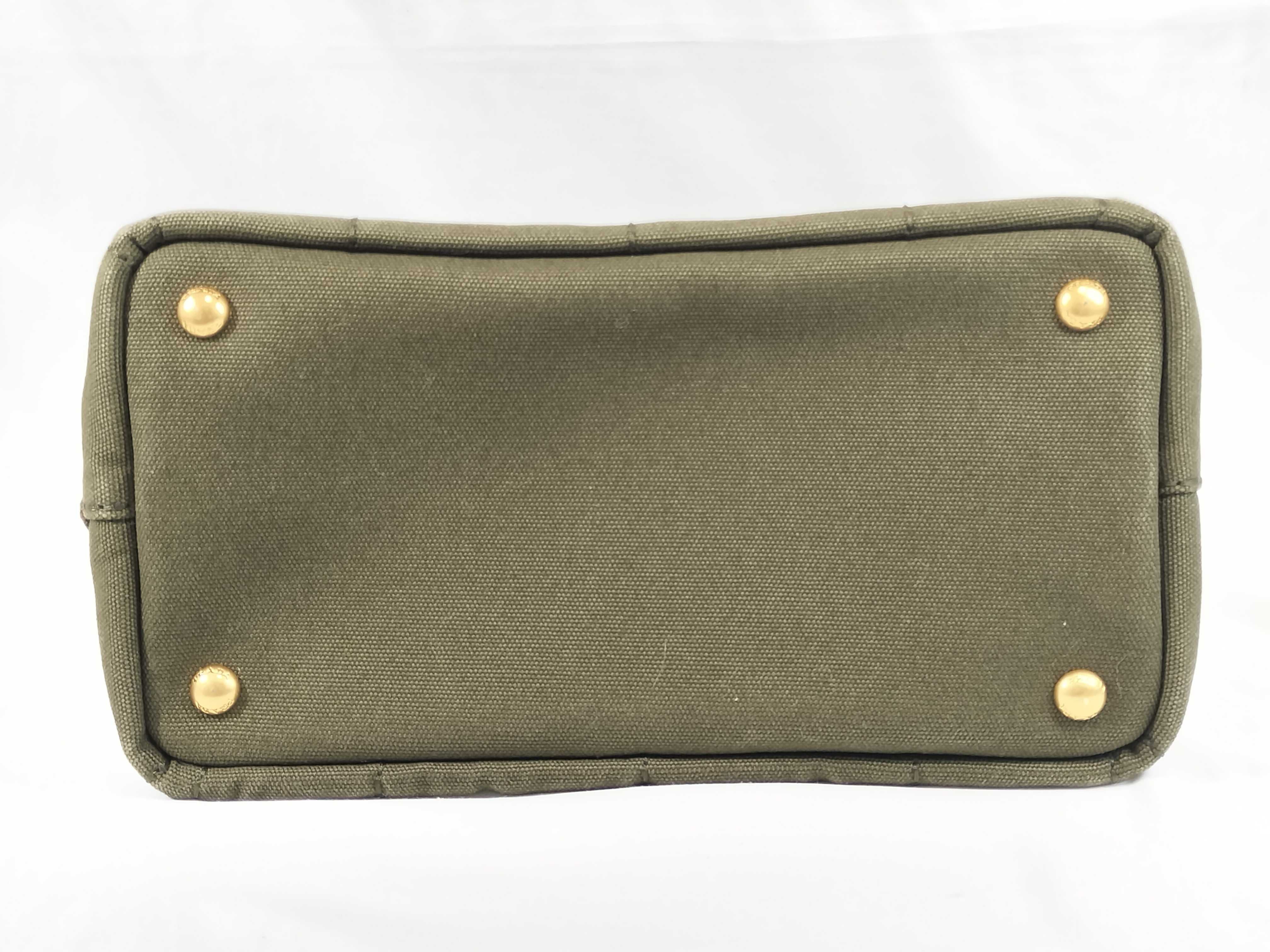 Canvas Khaki 2-Way Shoulder Tote Handbag — view 8