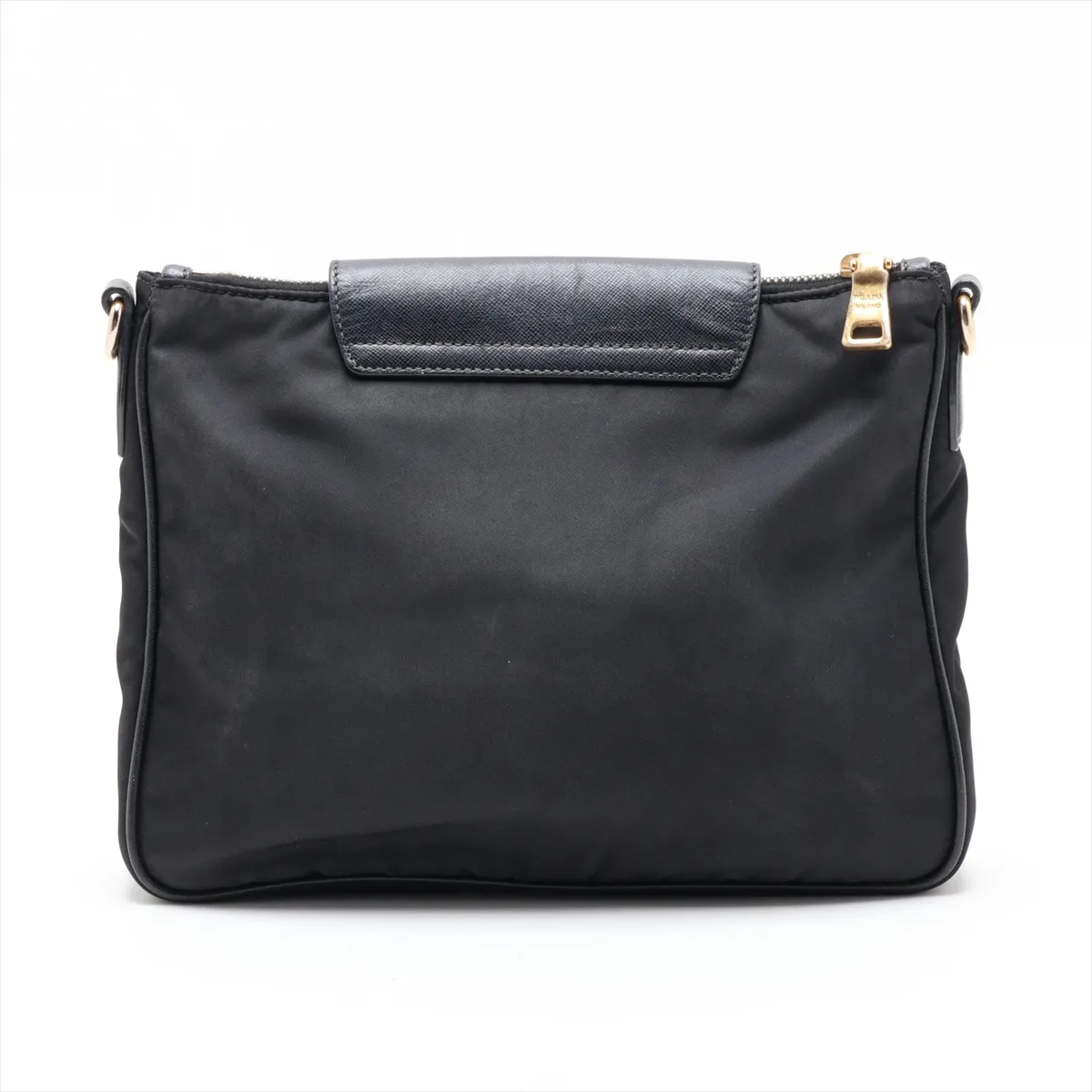 Tessuto Nylon x Leather Shoulder Bag, Black — view 2