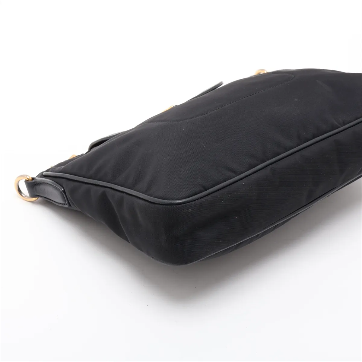 Tessuto Nylon x Leather Shoulder Bag, Black — view 4