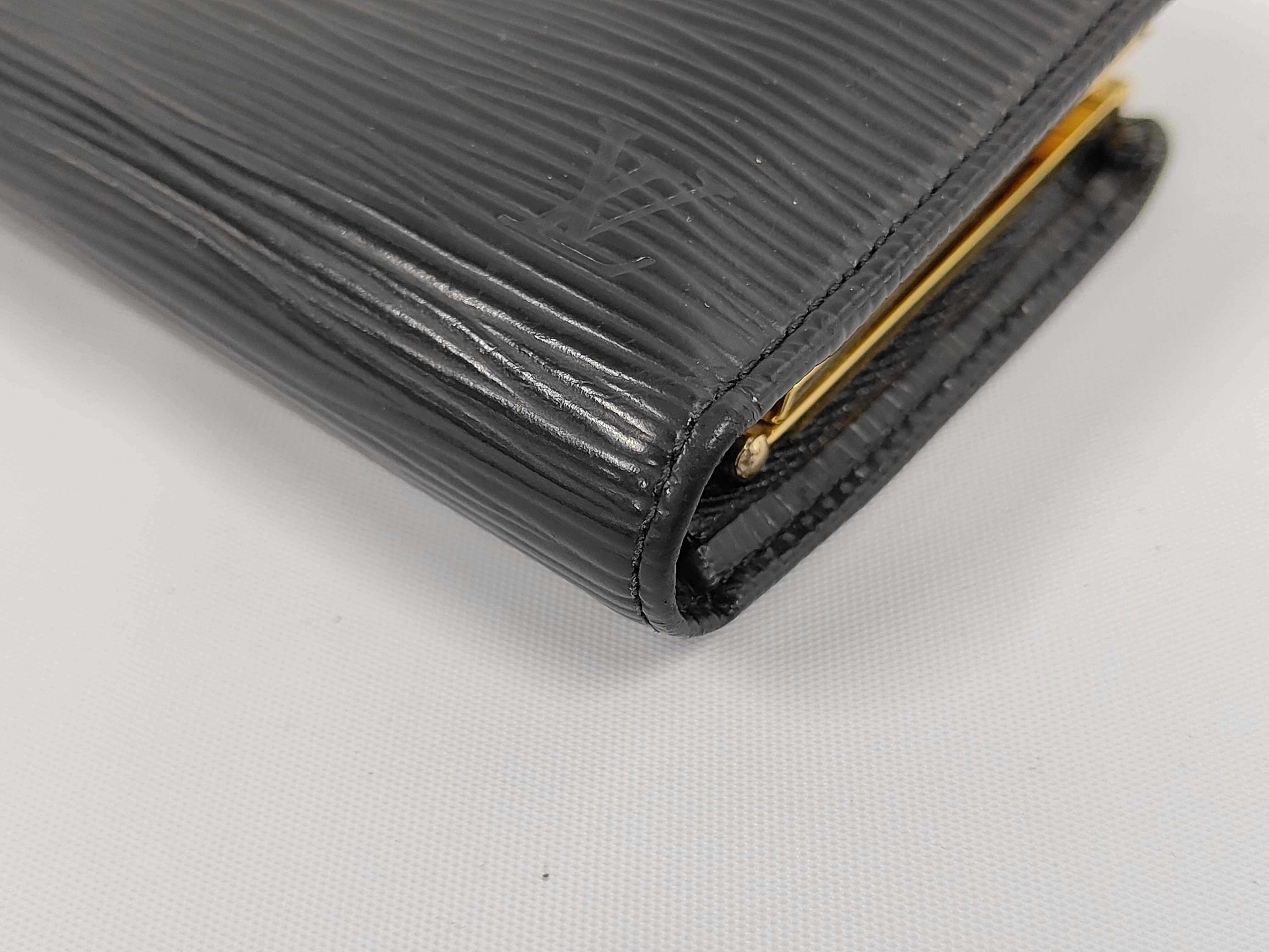 Epi Leather Folding Wallet, Black — view 4
