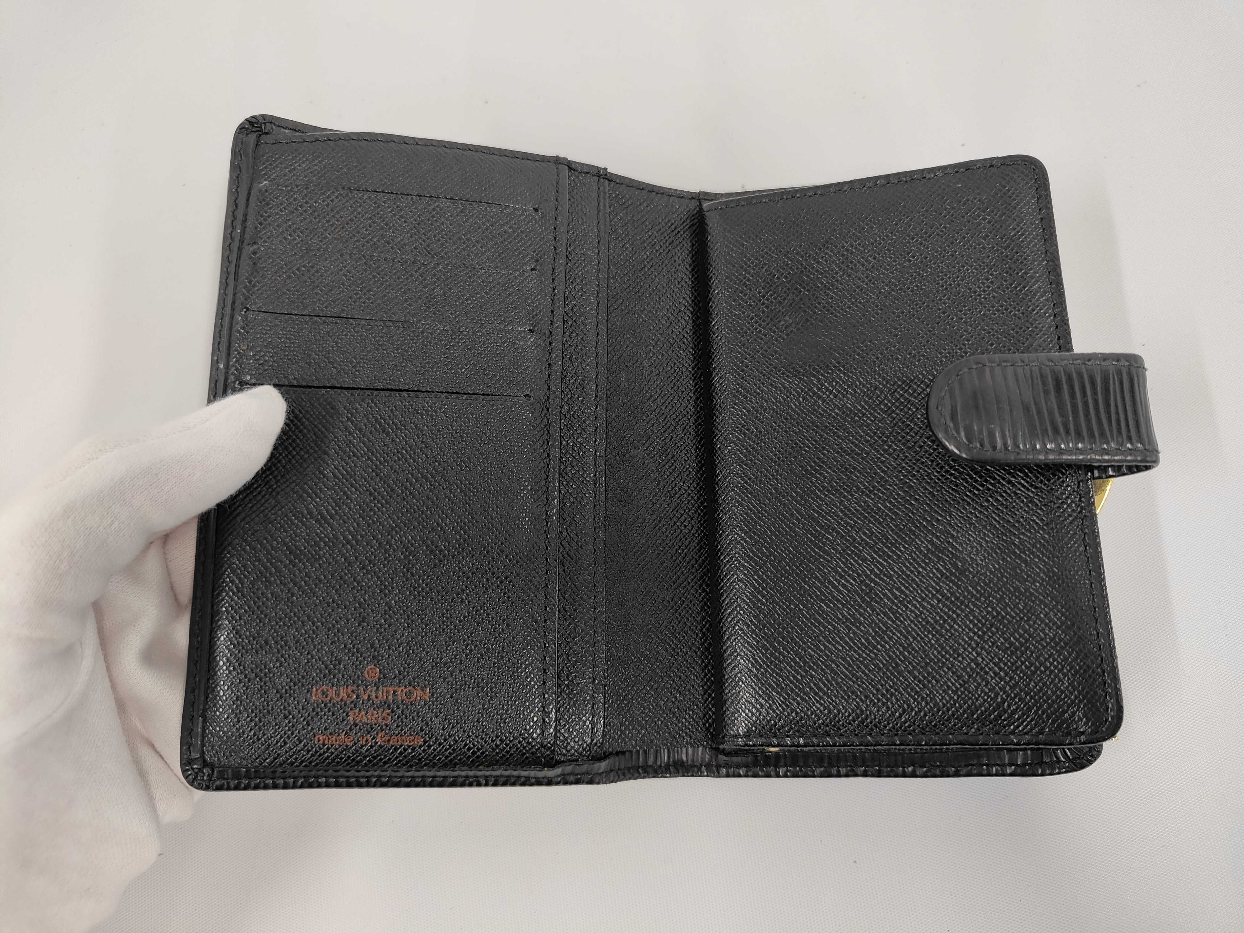 Epi Leather Folding Wallet, Black — view 5