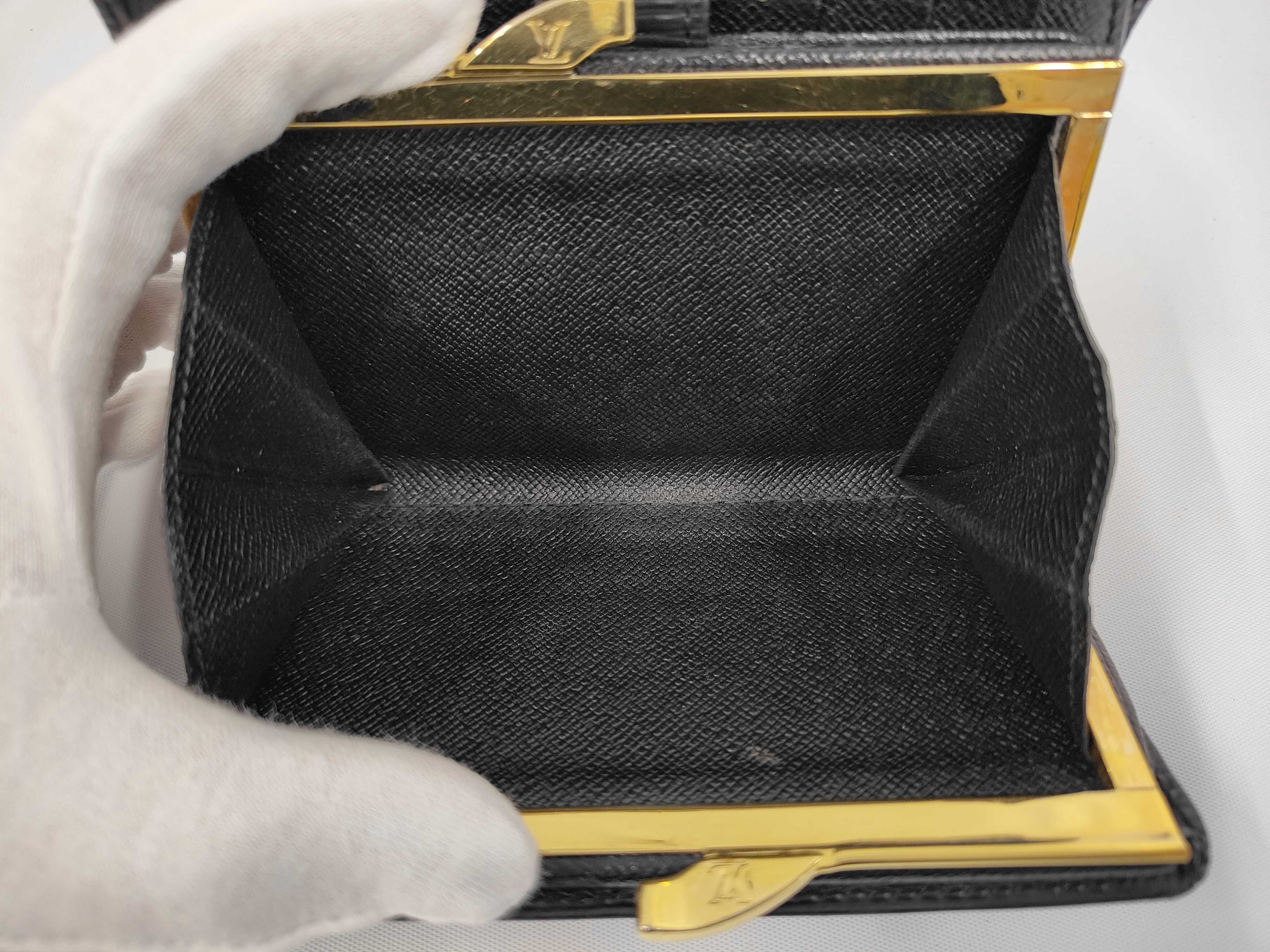 Epi Leather Folding Wallet, Black — view 8