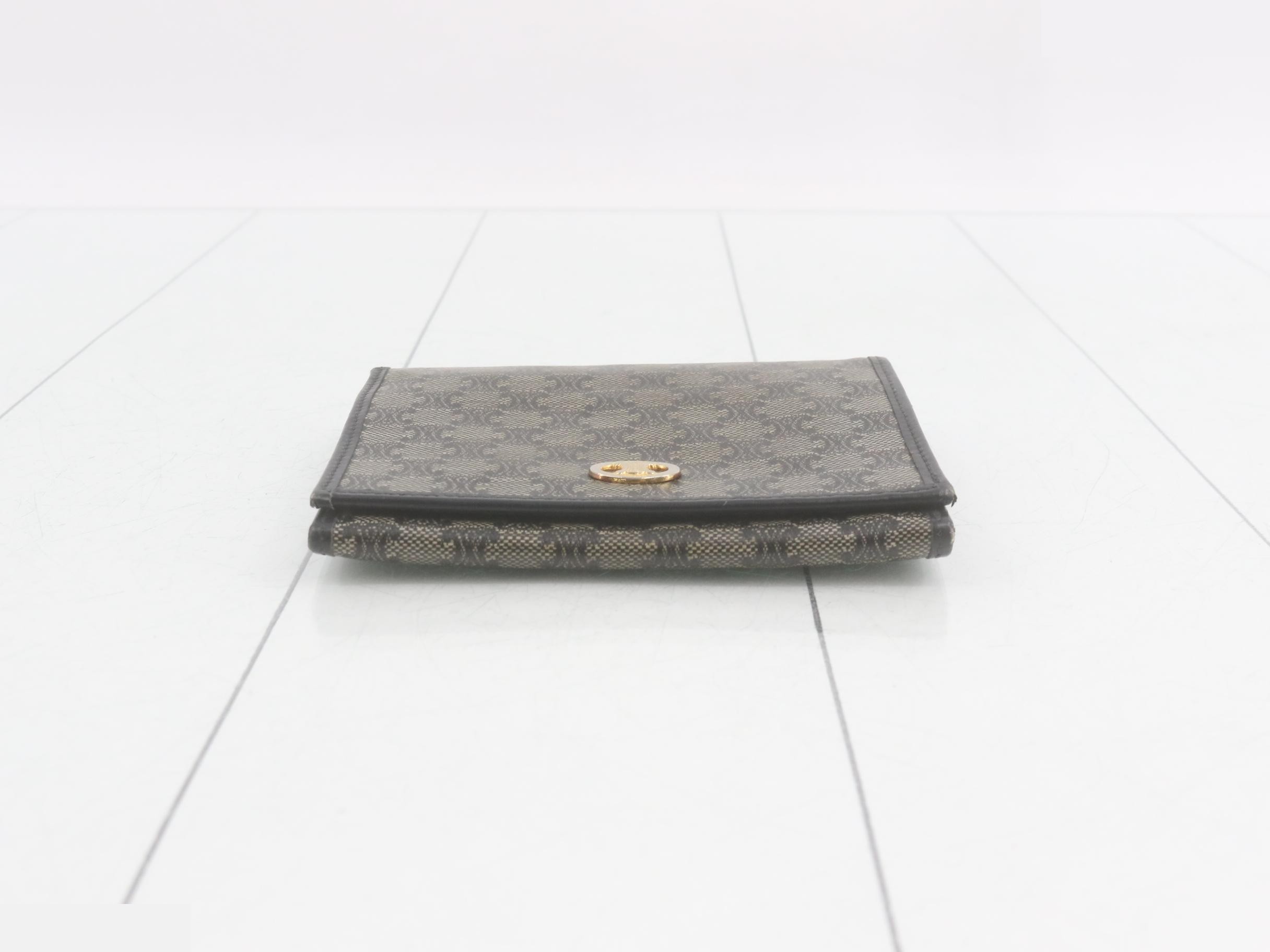 Vintage Triomphe PVC Bi-fold Wallet (Gray/Black) — view 3