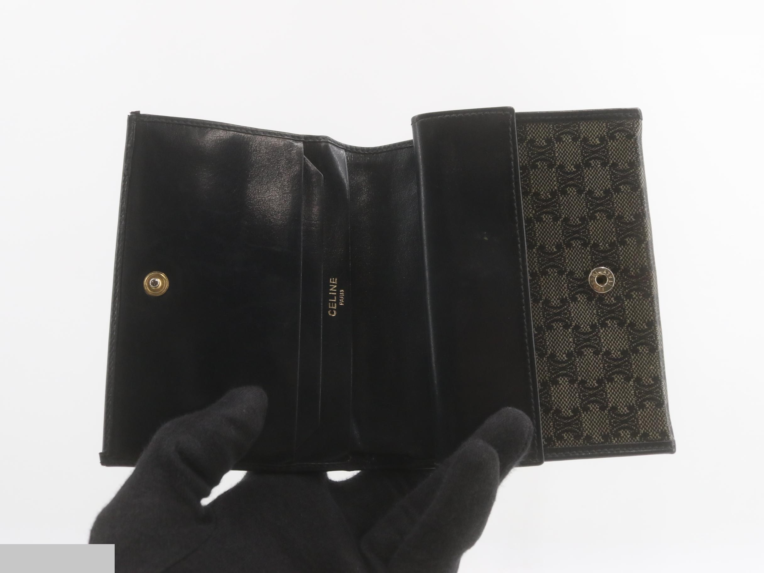 Vintage Triomphe PVC Bi-fold Wallet (Gray/Black) — view 4