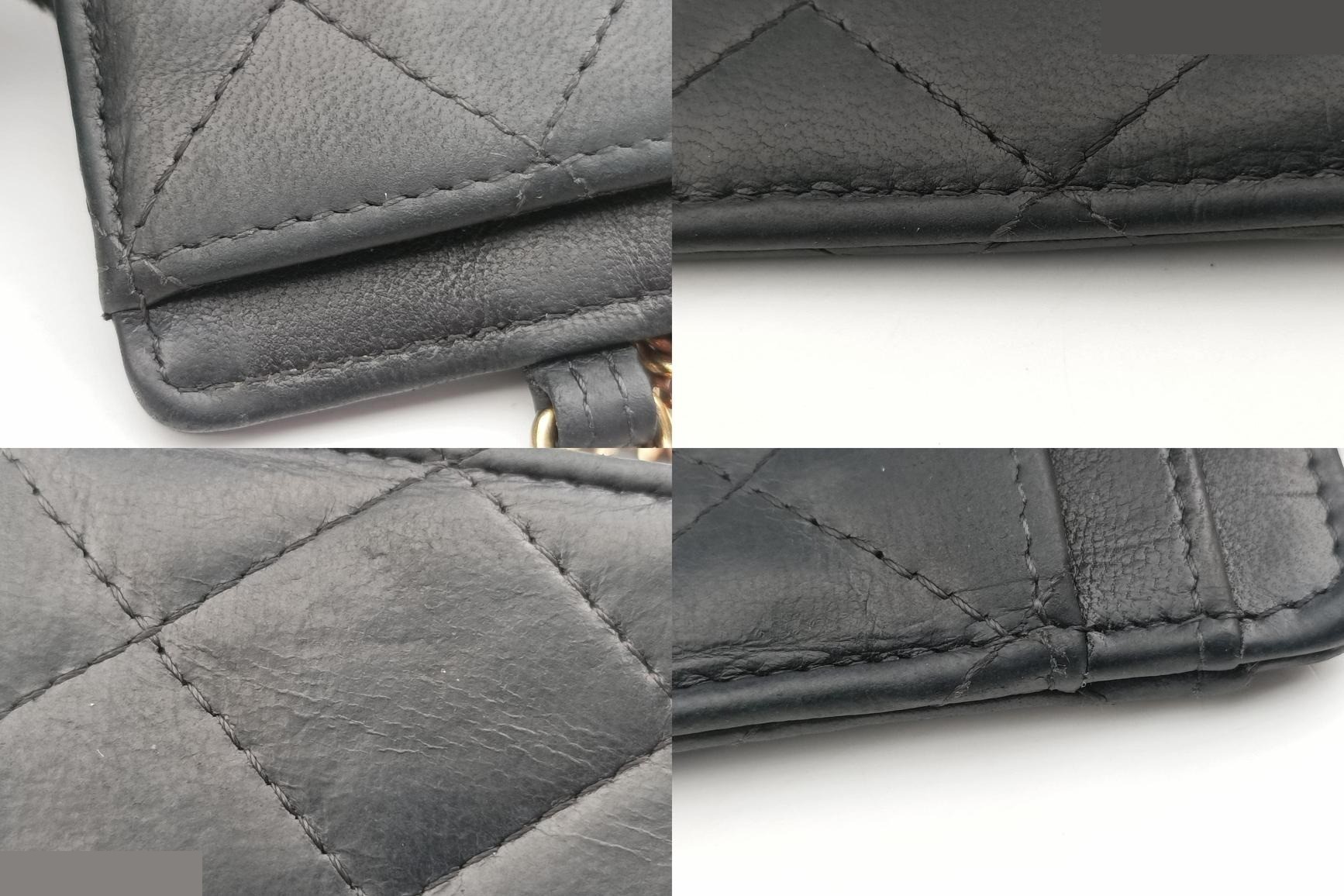 Coco Mark Matelassé Card Case, Lambskin, Black — view 10