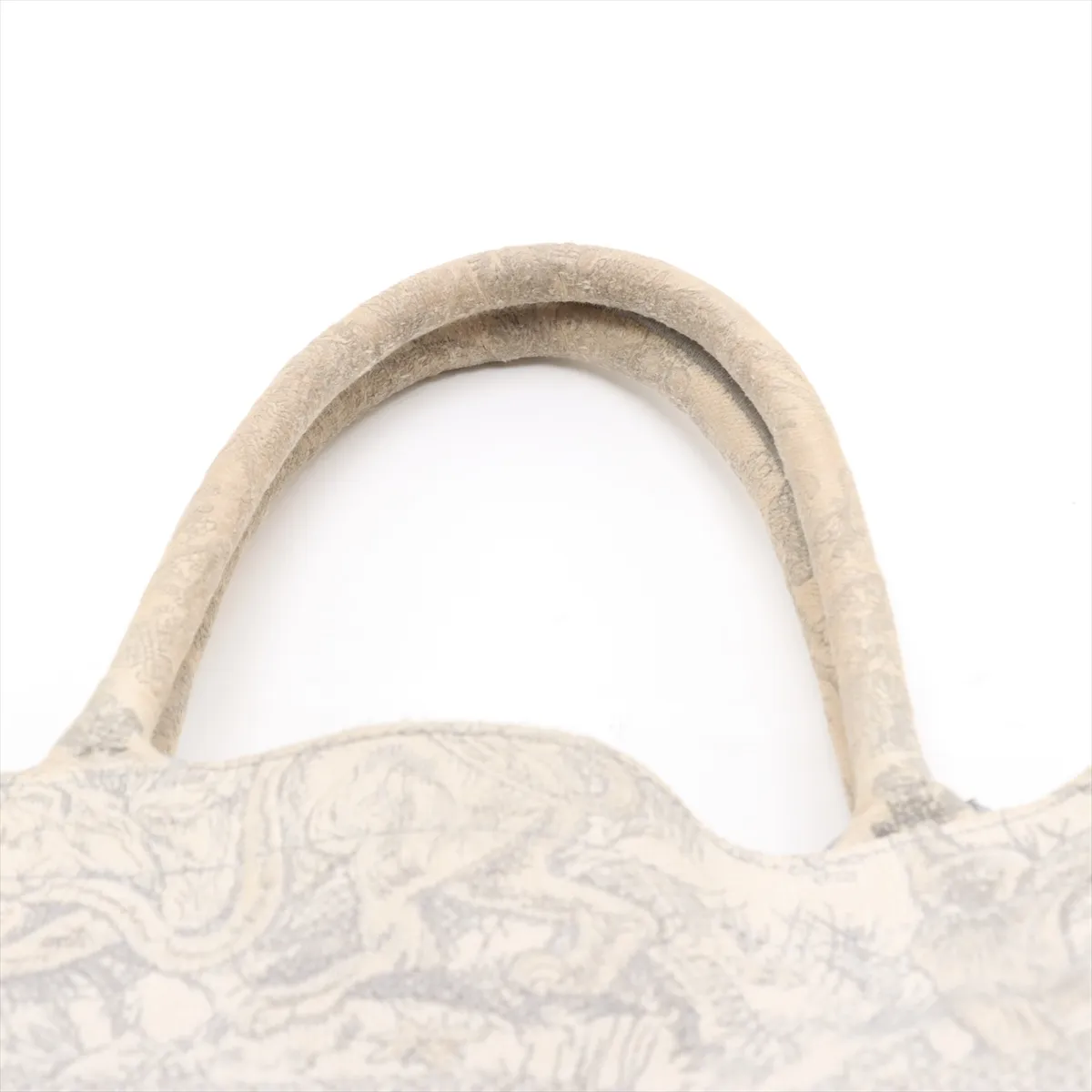 Toile de Jouy Embroidery Book Tote Medium Canvas Tote Bag, Gray, Lucky Star — view 6