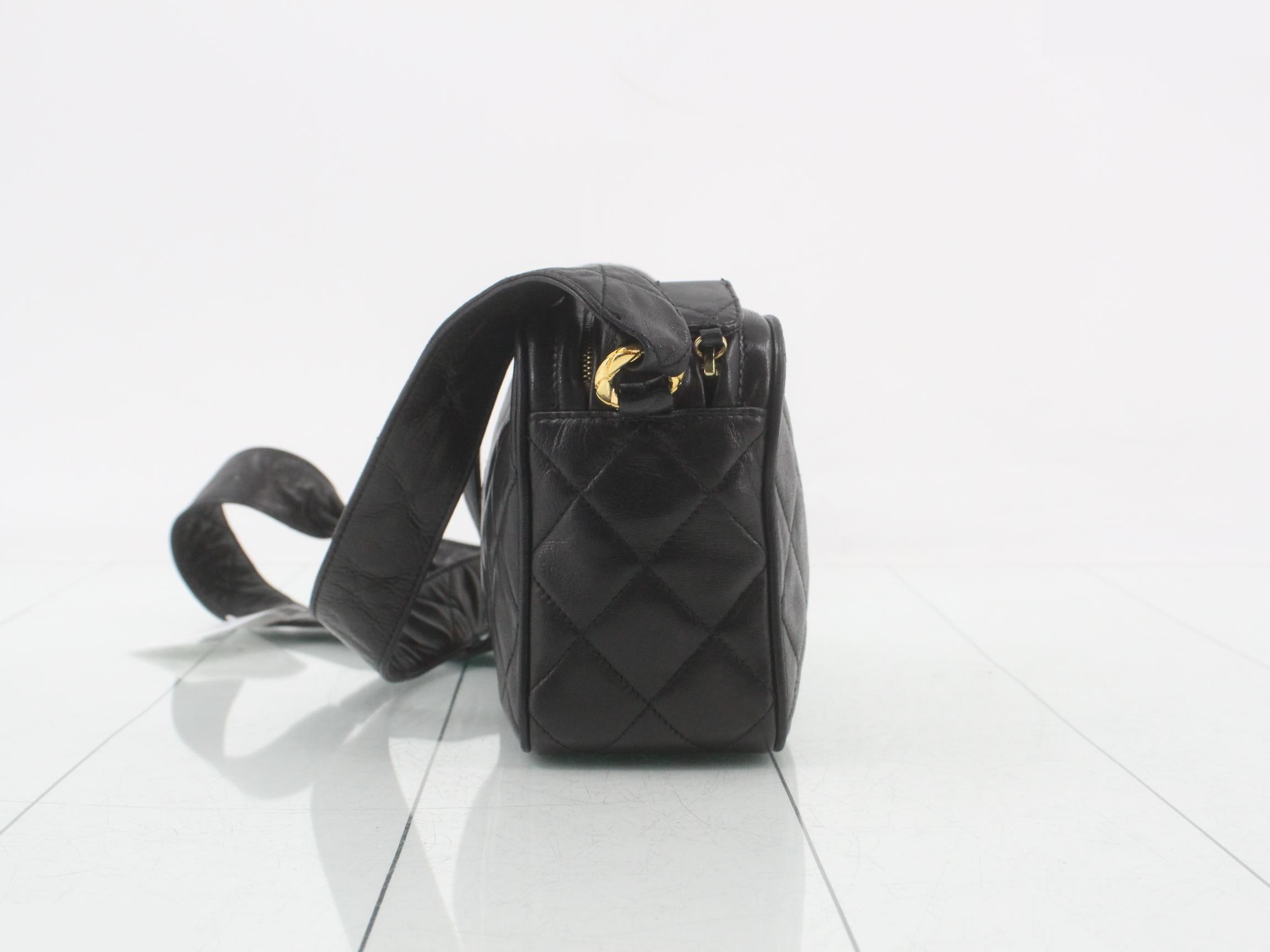 Matelassé Classic Small Camera Bag, Lambskin, Black, Series 2, W18cm — view 3