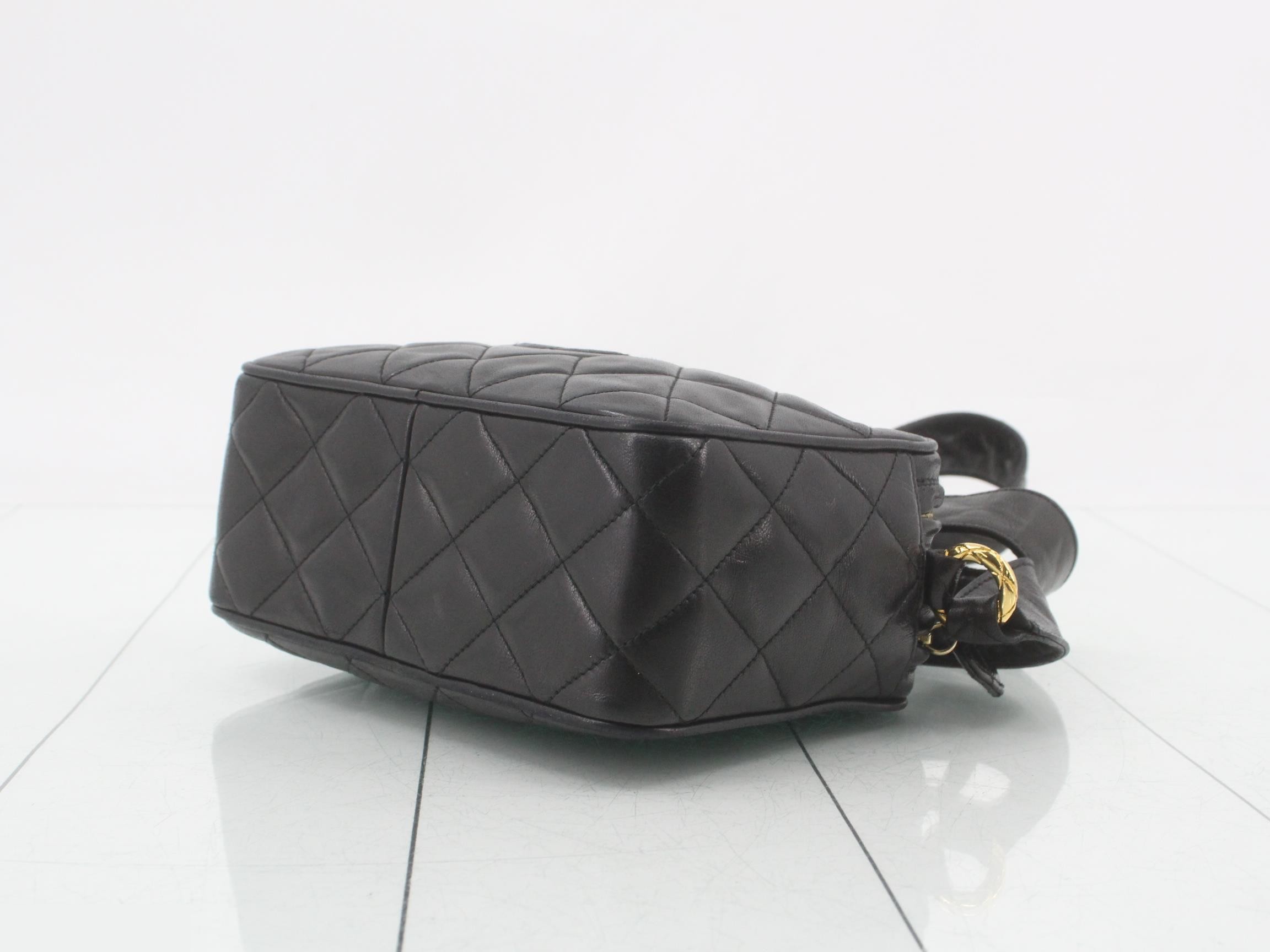 Matelassé Classic Small Camera Bag, Lambskin, Black, Series 2, W18cm — view 6