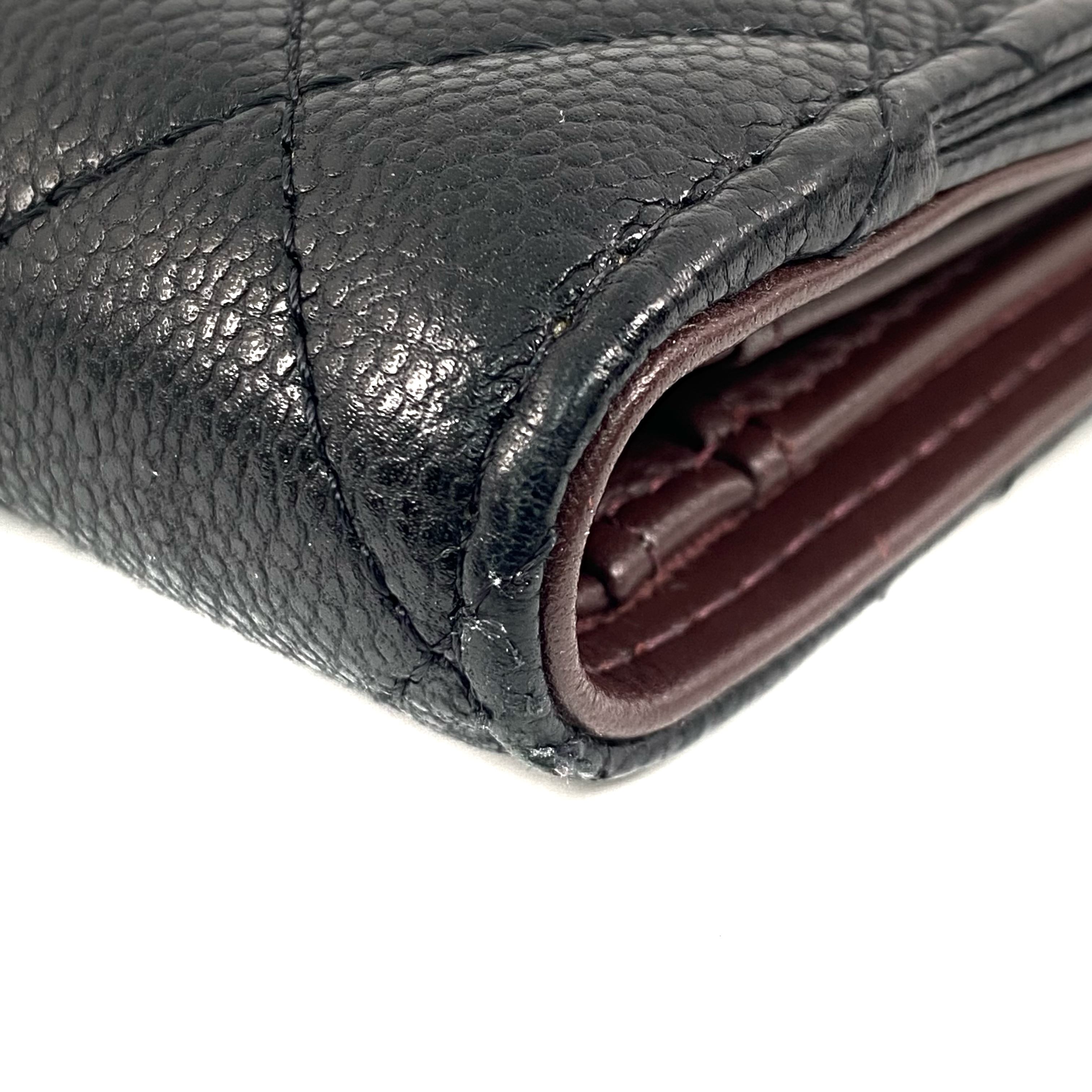 【*Shipped from: Hong Kong*】CHANEL ( ) Black Caviar Skin Bi-fold Wallet AP3388 Billfold — view 11