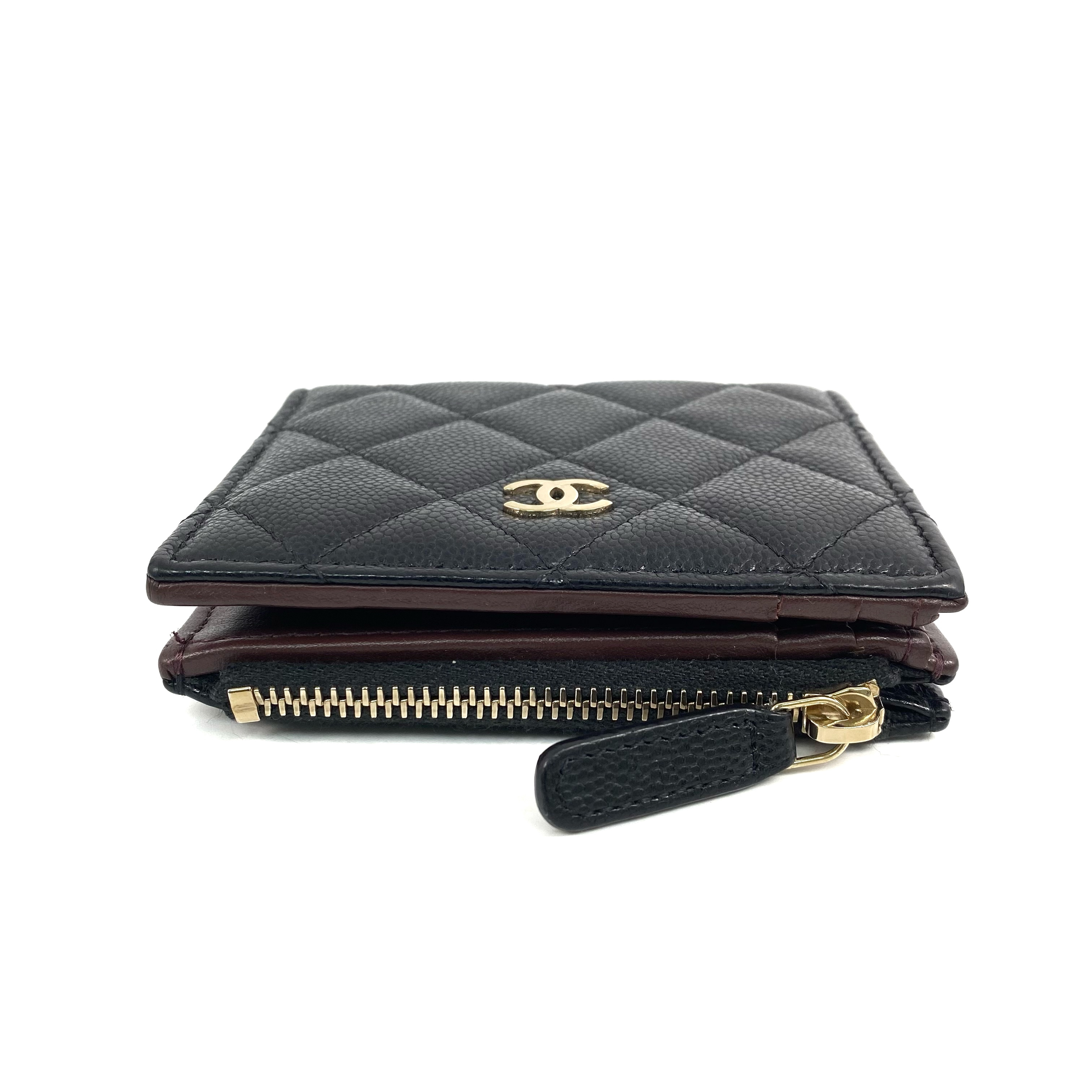【*Shipped from: Hong Kong*】CHANEL ( ) Black Caviar Skin Bi-fold Wallet AP3388 Billfold — view 4