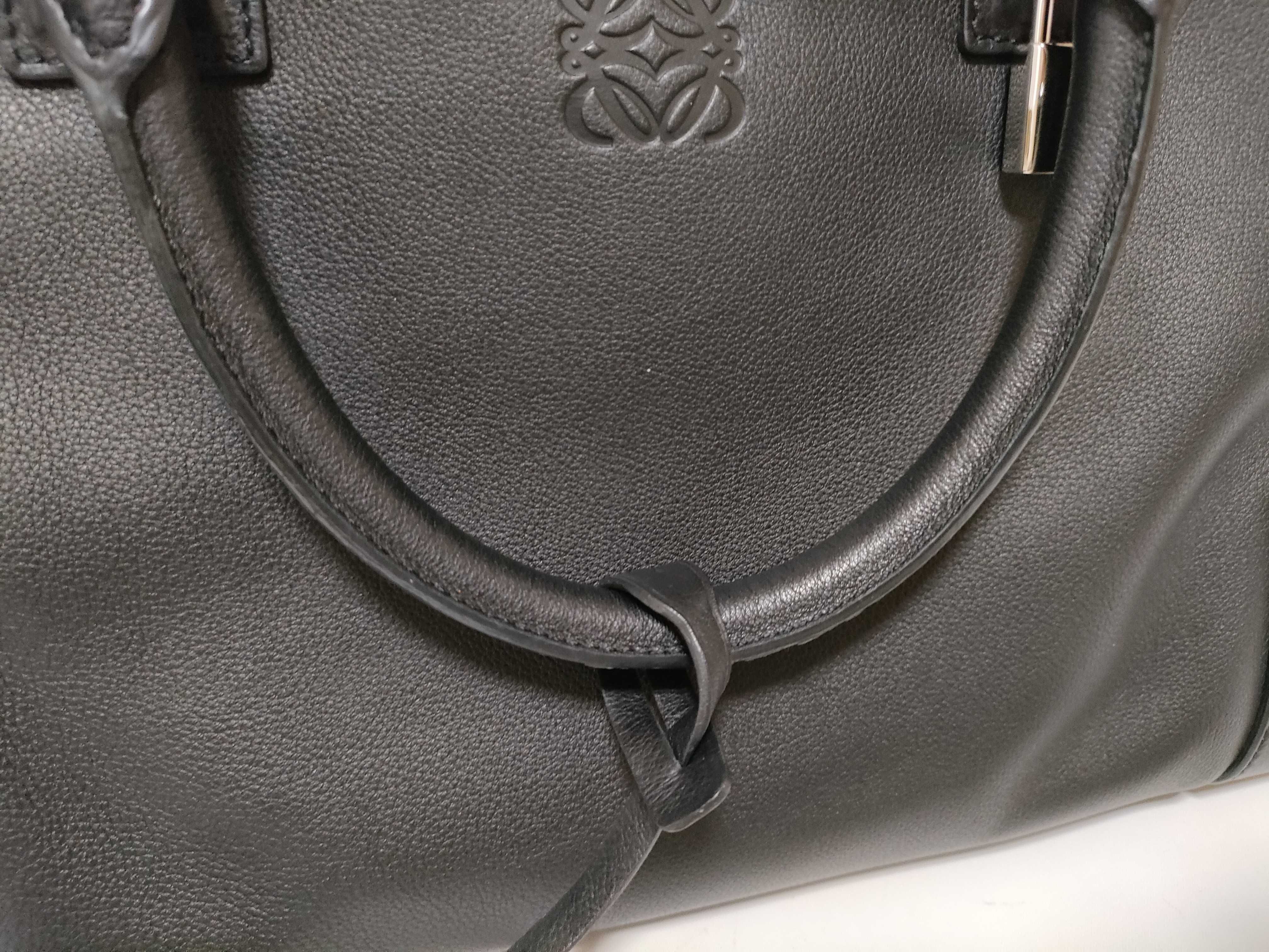 Amazona 36 Perforated Leather Handbag, Black — view 13