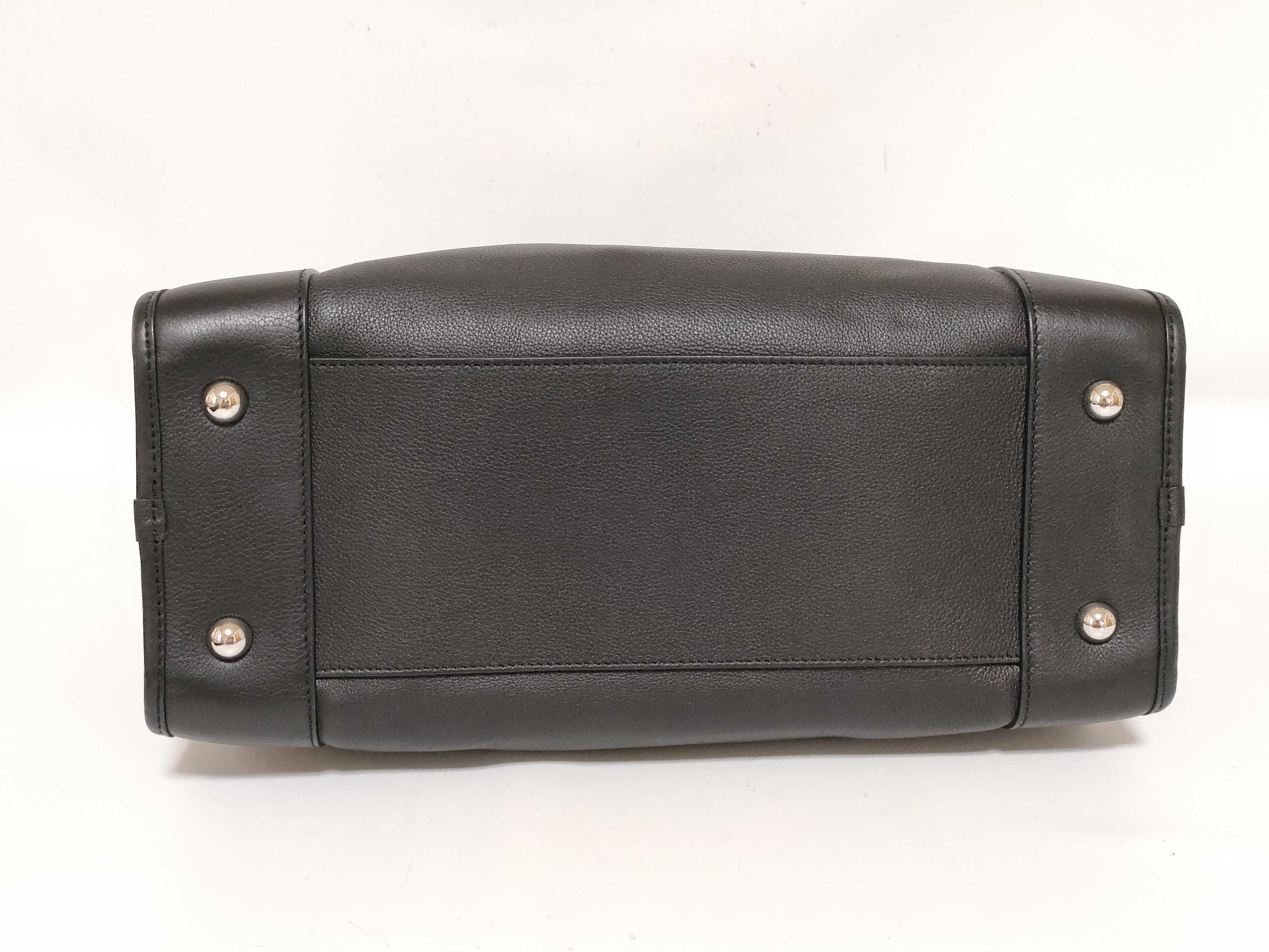 Amazona 36 Perforated Leather Handbag, Black — view 8