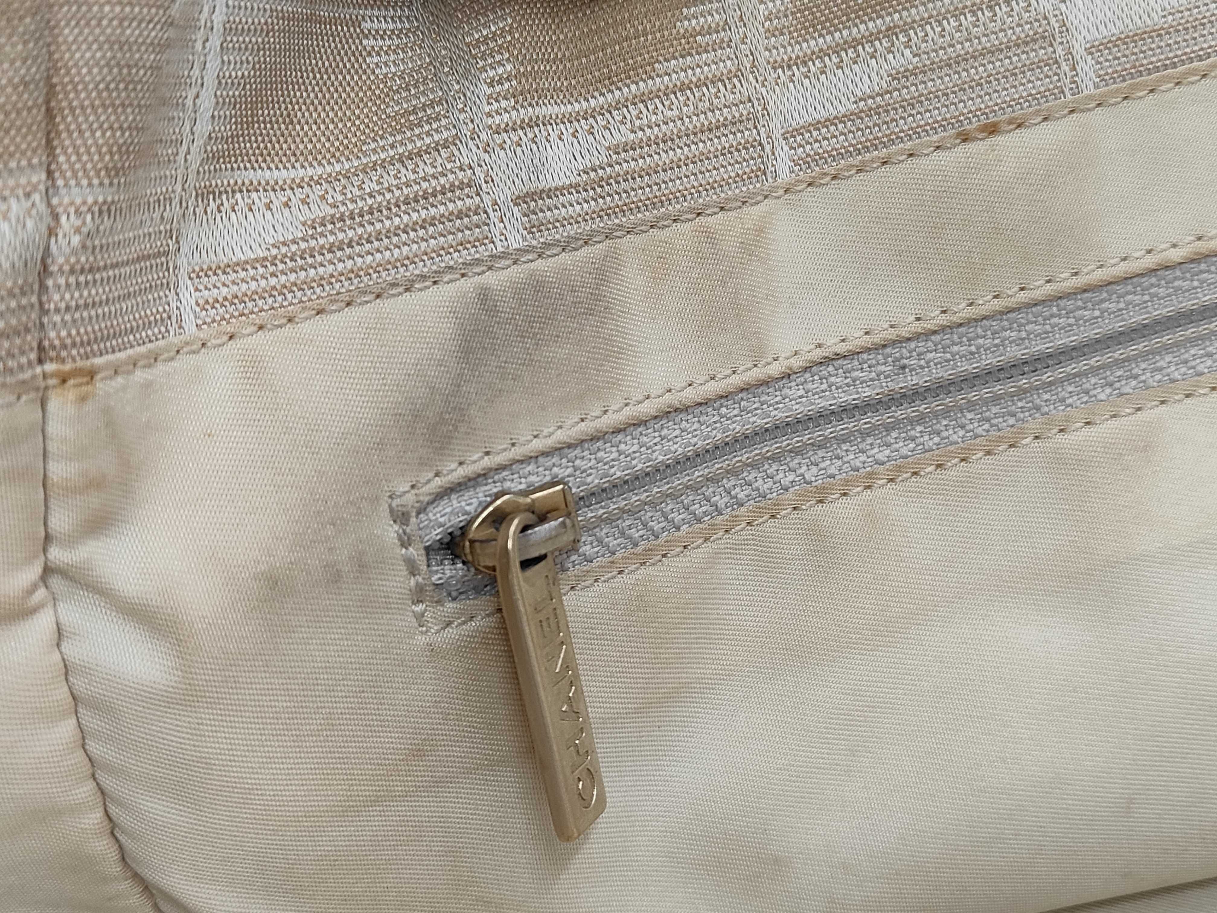 New Travel Line Canvas x Leather Tote Bag, Beige, Gold Hardware, 10250186 (Serial Number in the 10s) — view 10