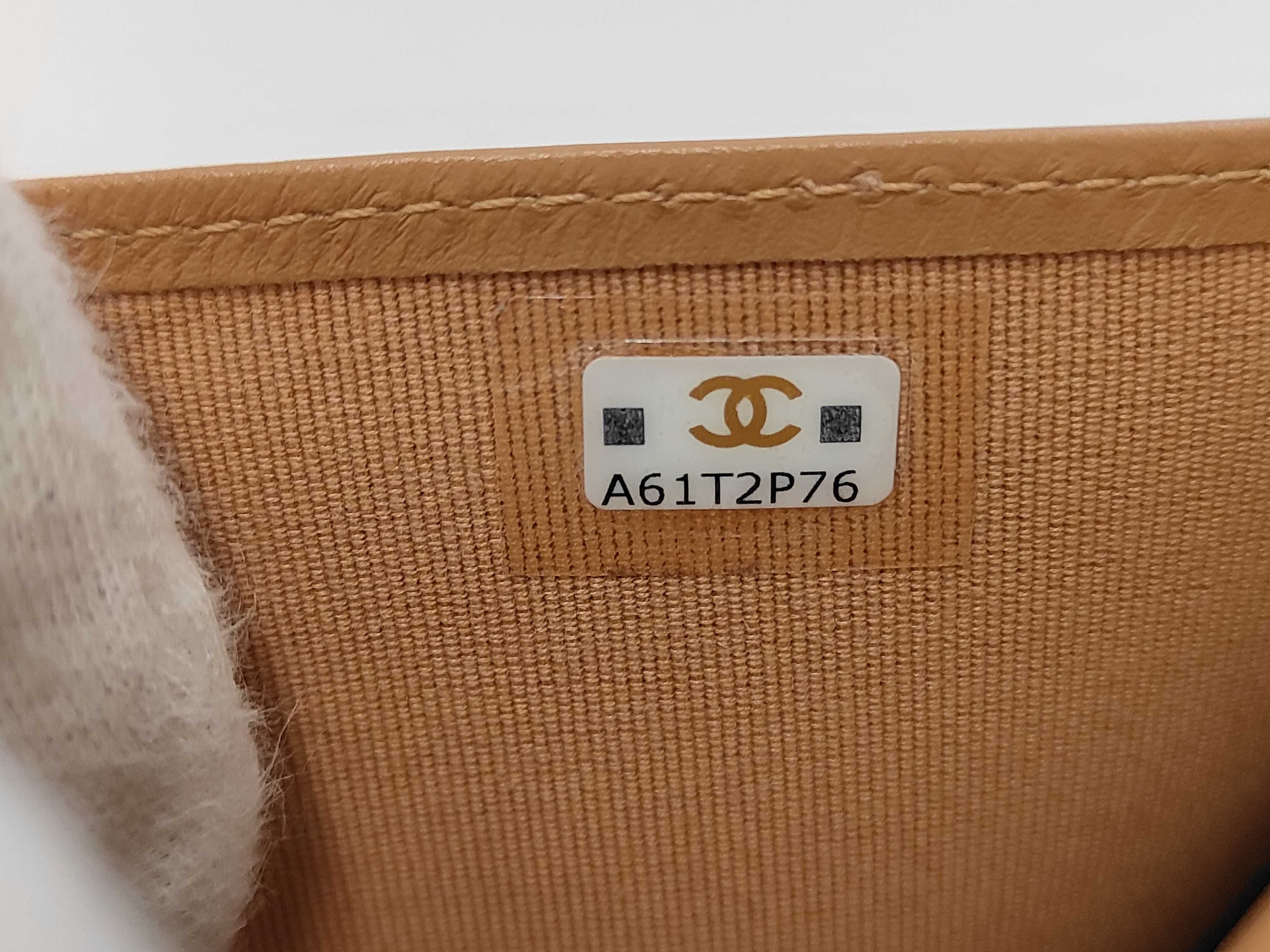 beige caviar leather wallet — view 10