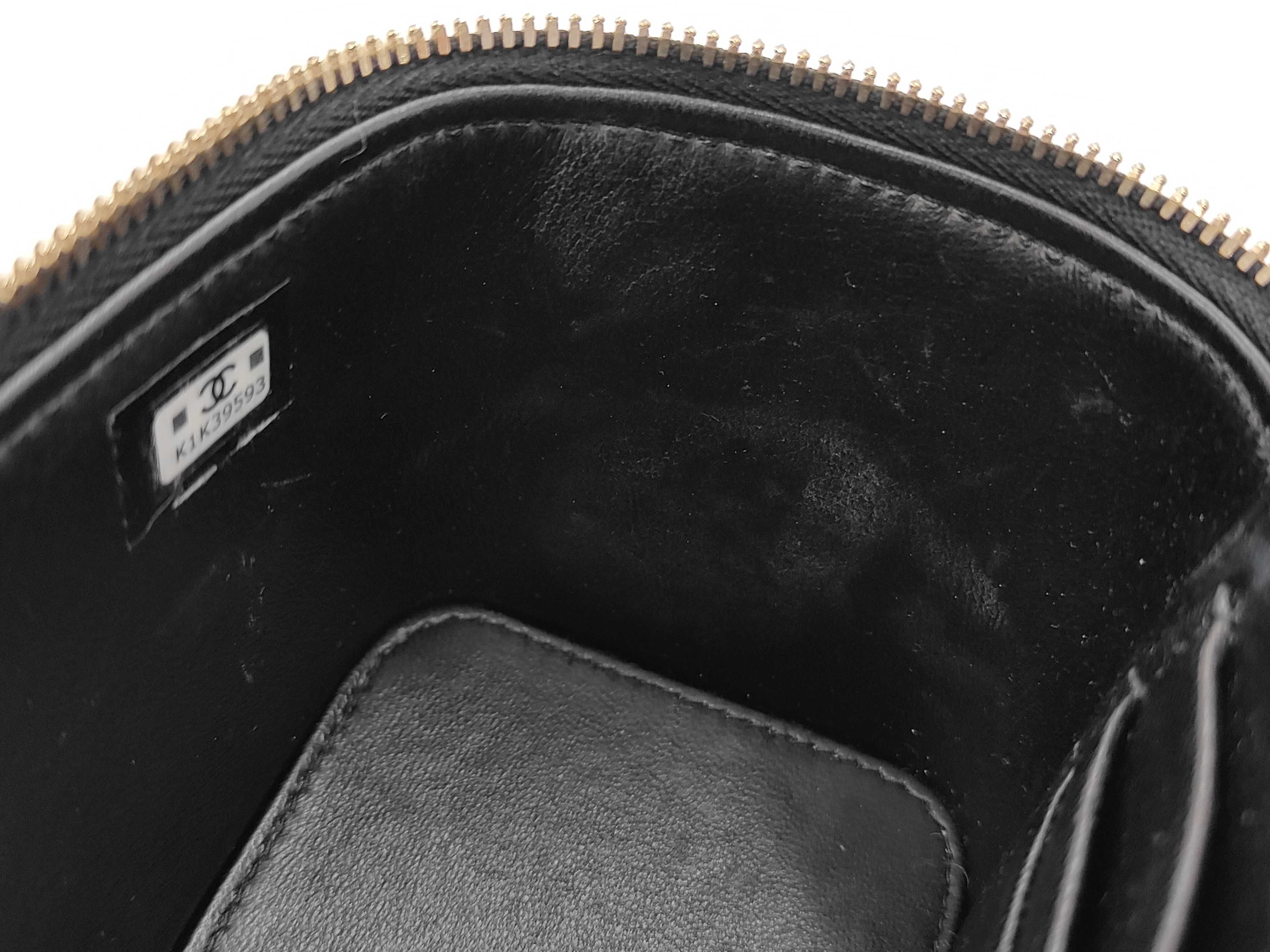 Matelassé Mini Vanity Bag, 2-Way Chain Shoulder Bag, Black Lambskin, Gold Hardware — view 12