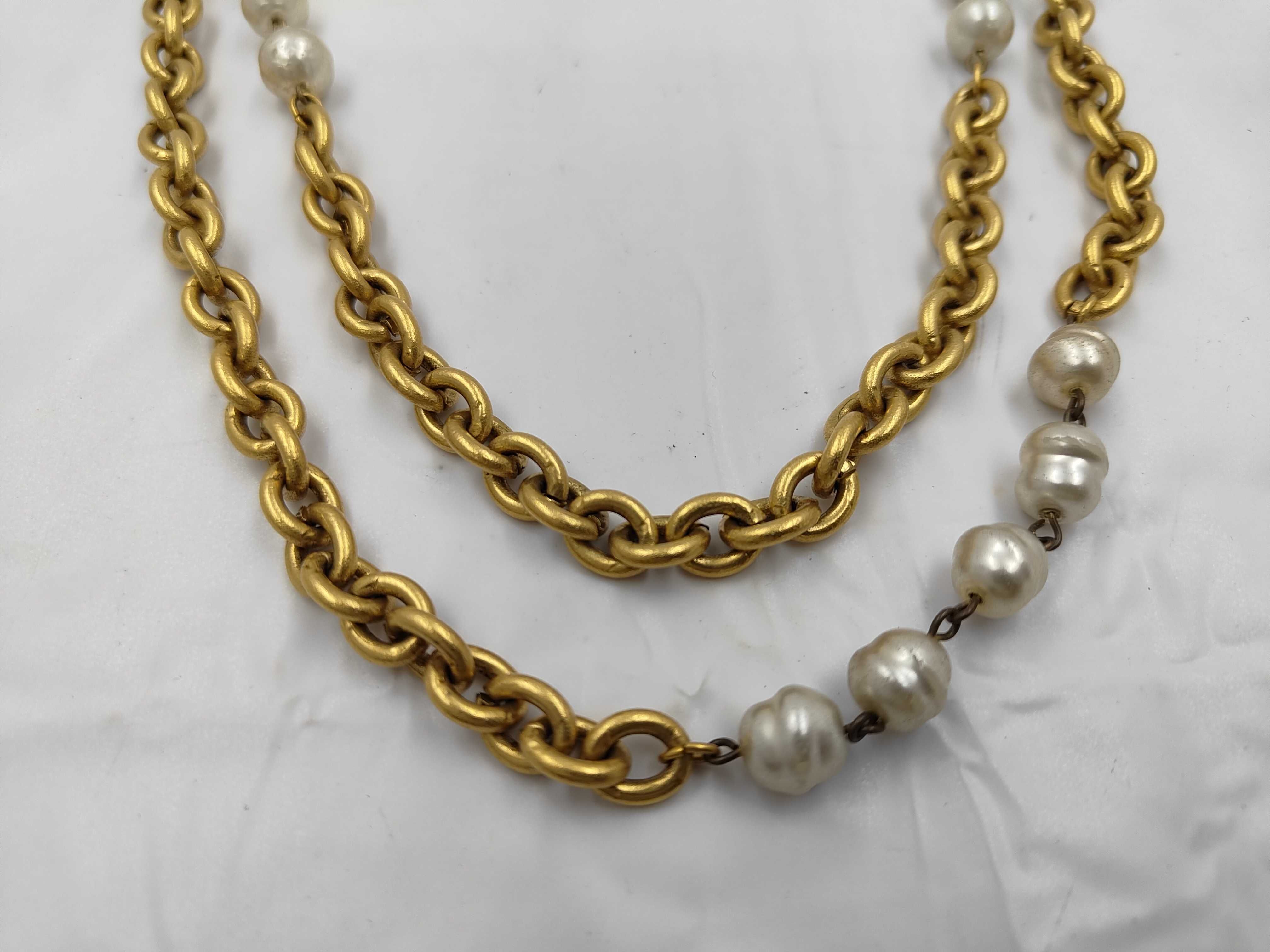 Pearl Long Chain Necklace — view 2